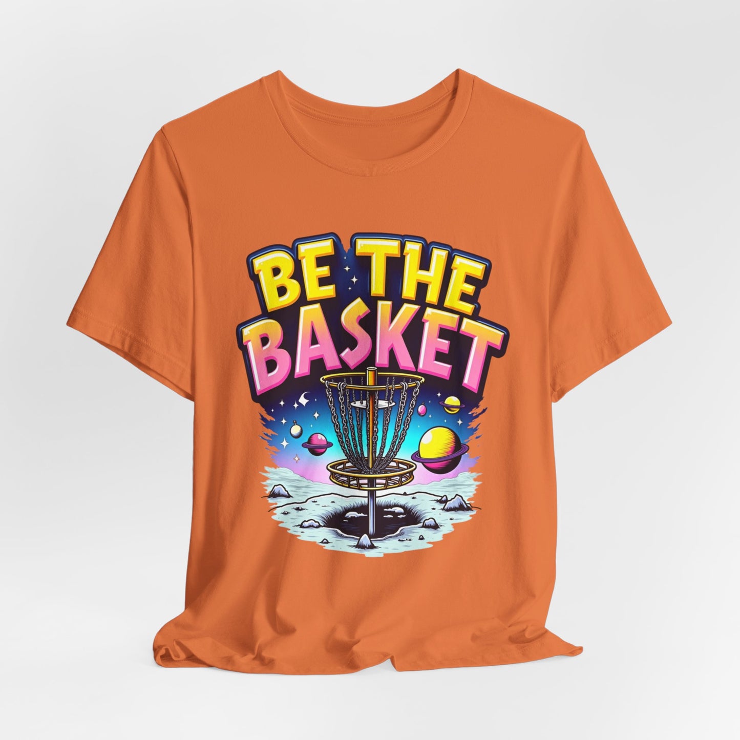 BE THE BASKET Disc Golf Space Design 2, Unisex T-Shirt, Disc Golf Shirt