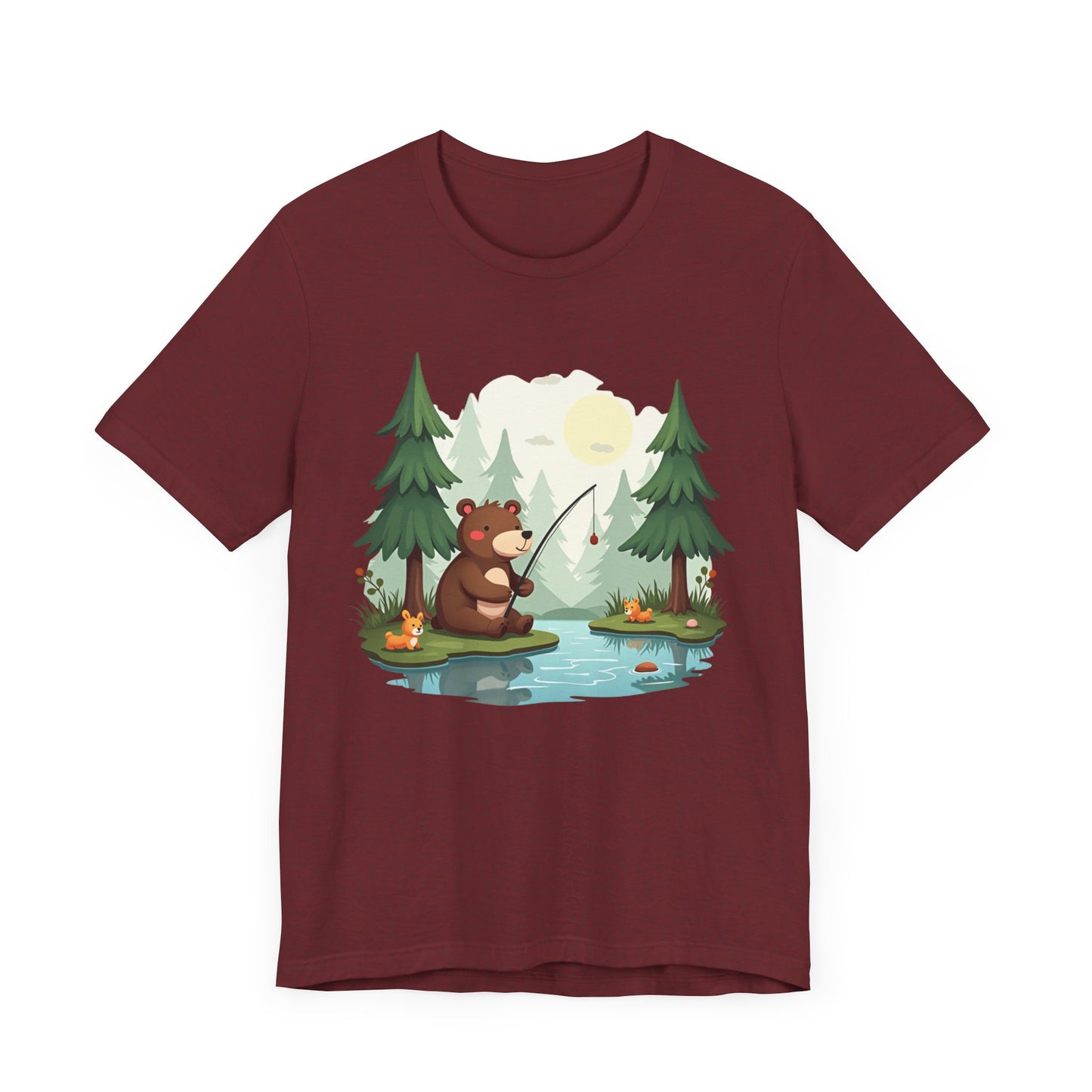 Cute Bear Fishing Unisex T-Shirt