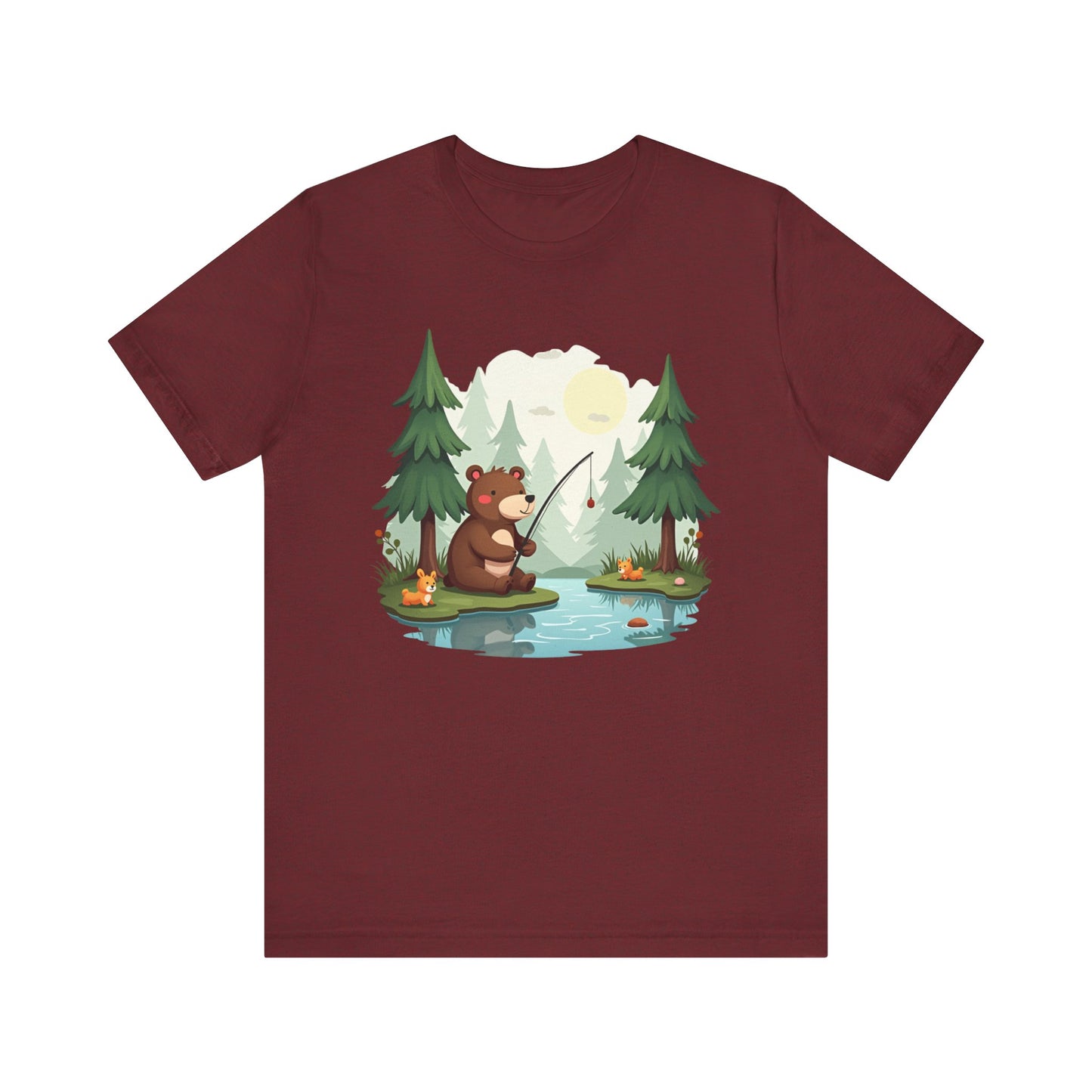 Cute Bear Fishing Unisex T-Shirt