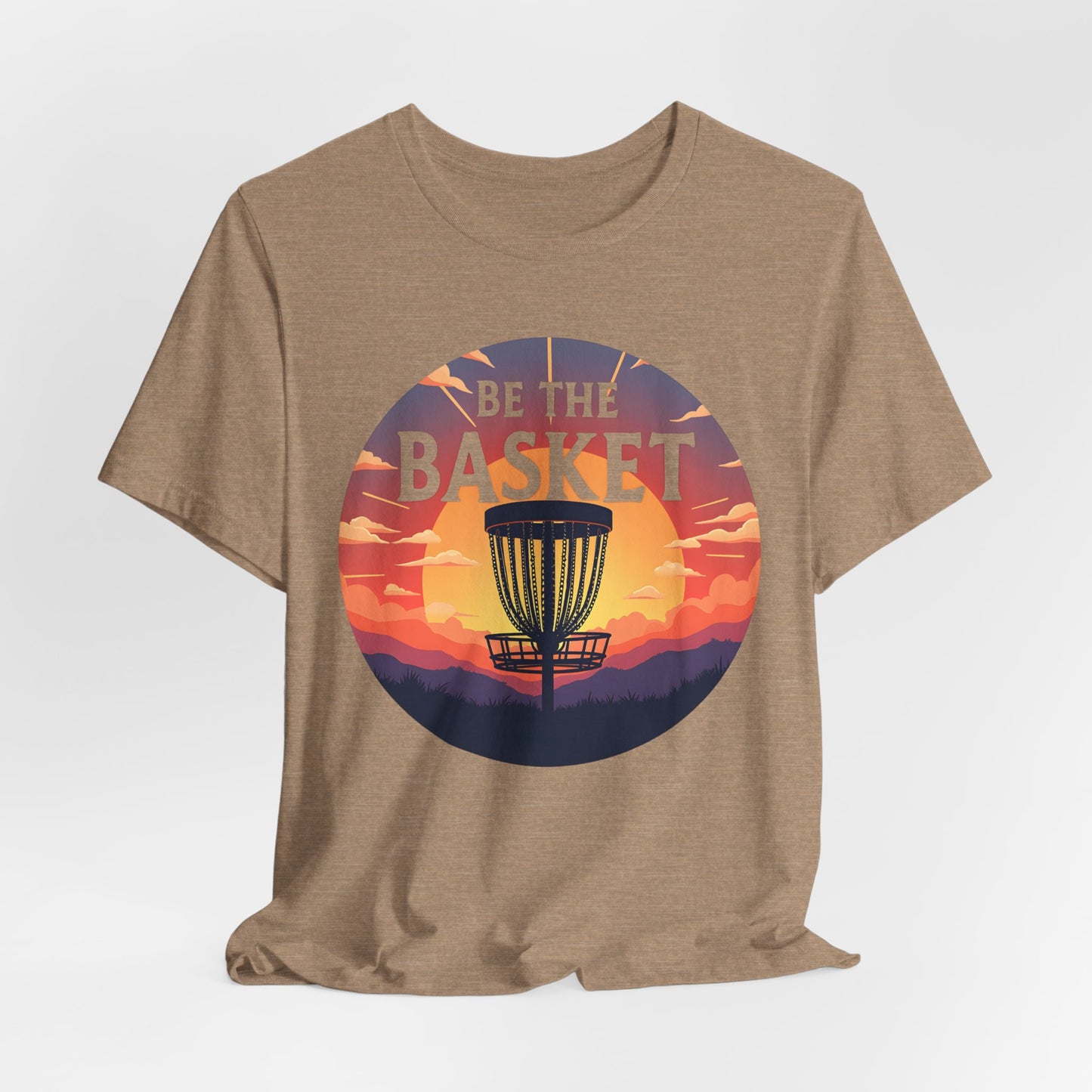 BE THE BASKET Disc Golf Sunset 4 Unisex T-Shirt, DISC GOLF SHIRT