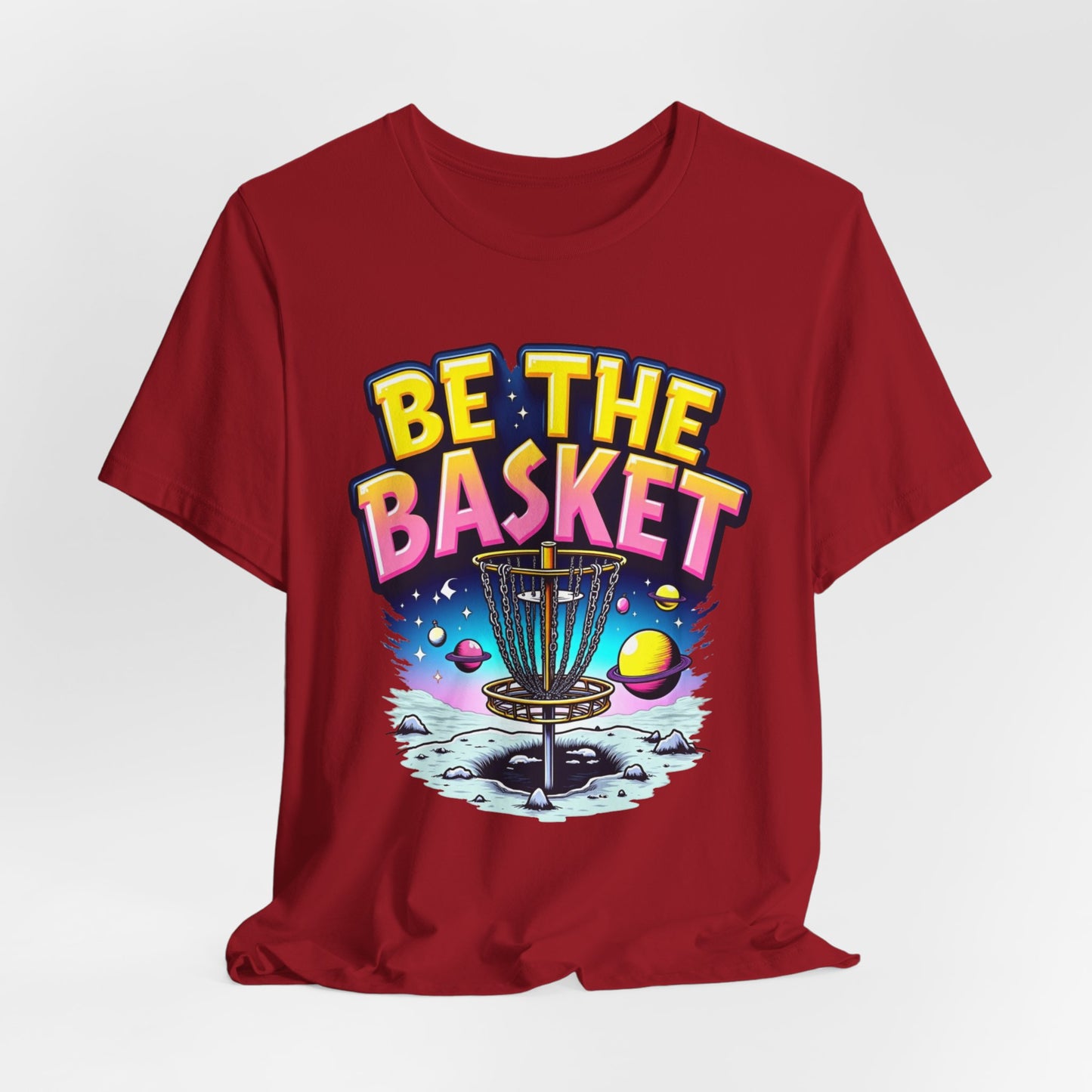 BE THE BASKET Disc Golf Space Design 2, Unisex T-Shirt, Disc Golf Shirt