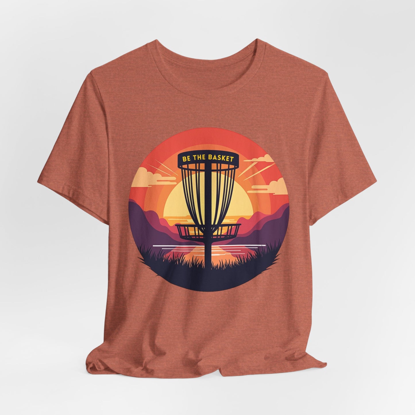 BE THE BASKET Disc Golf Sunset 3 Unisex T-Shirt, DISC GOLF SHIRT