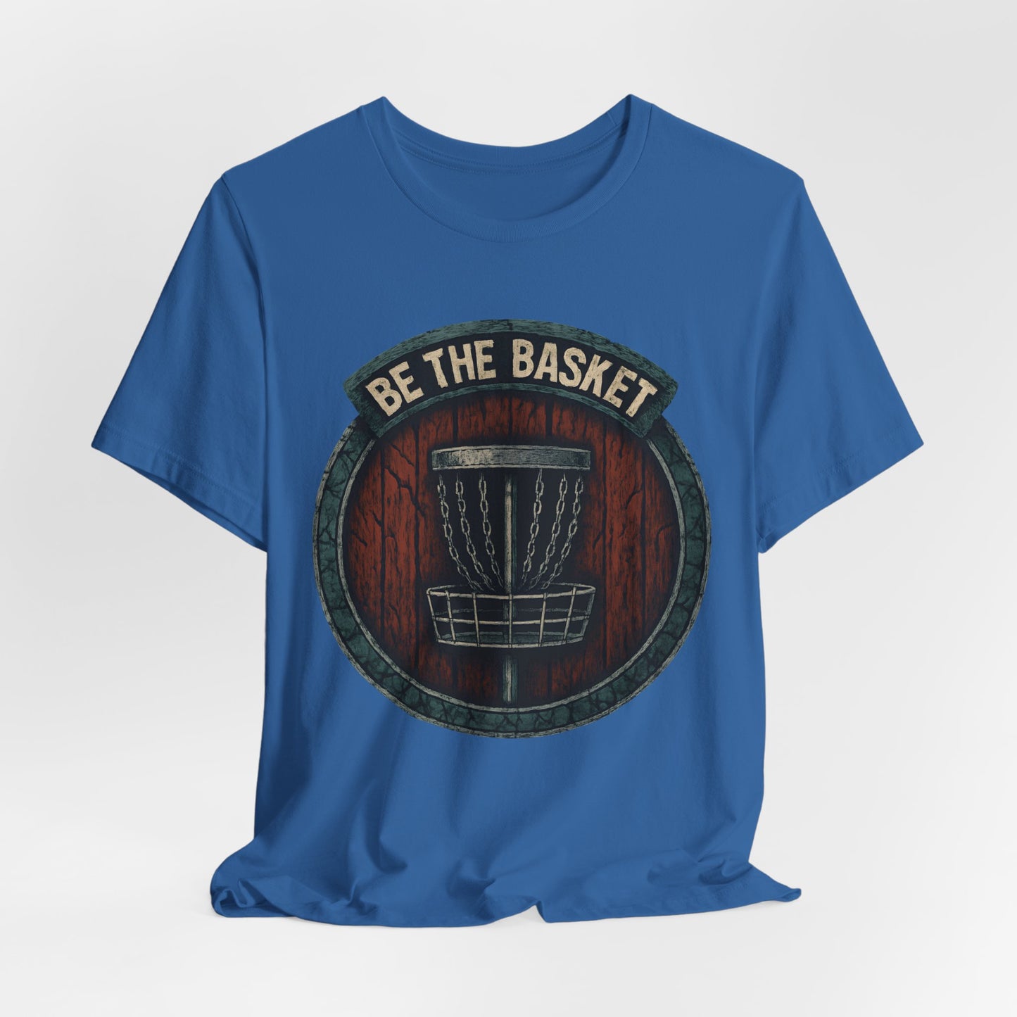 BE THE BASKET Disc Golf Shield 1, Unisex T-Shirt, Disc Golf Shirt
