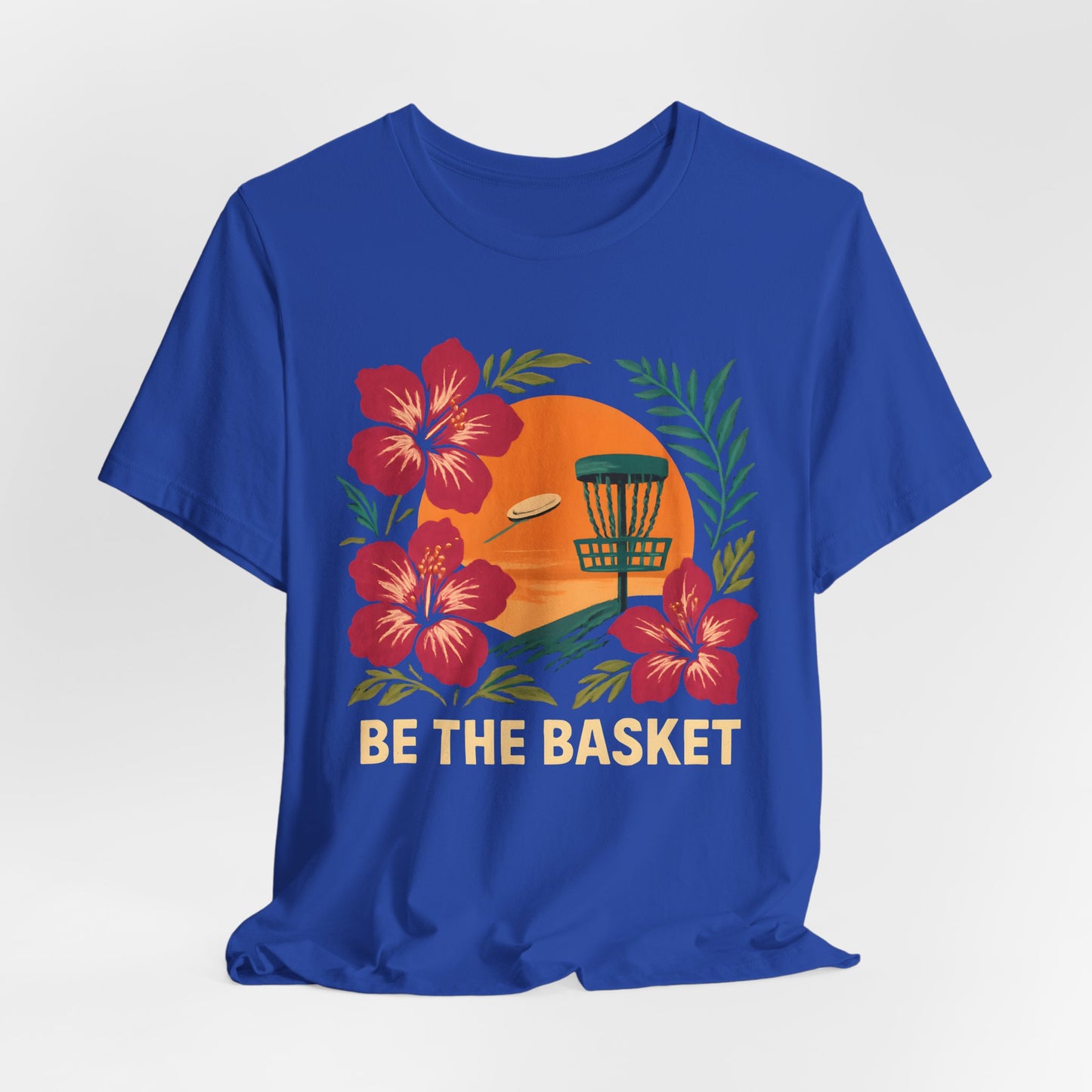 BE THE BASKET Disc Golf Basket Hawaiian 1, Unisex T-Shirt, Disc Golf Shirt
