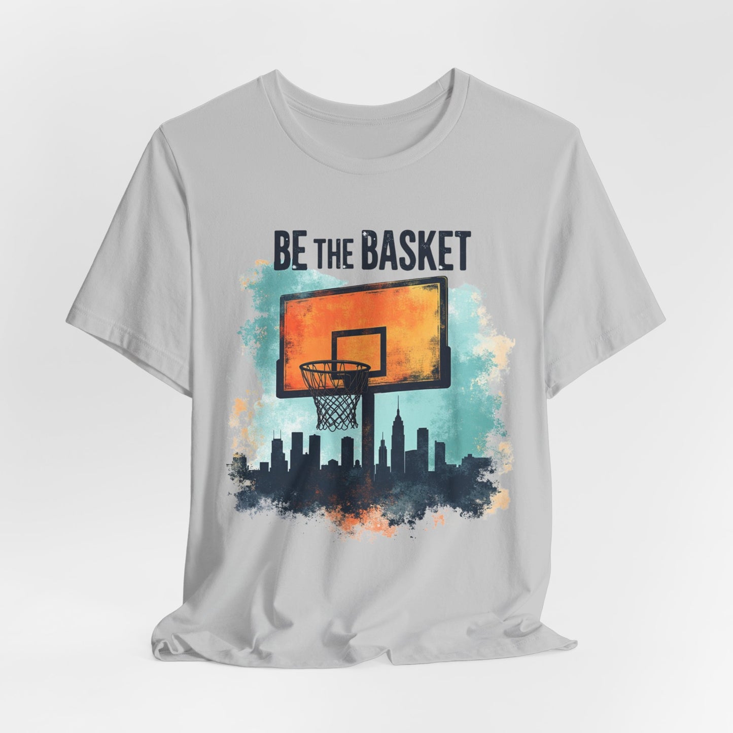 BE THE BASKET Basketball Skyline Sunset 2, Basketball Unisex T-Shirt