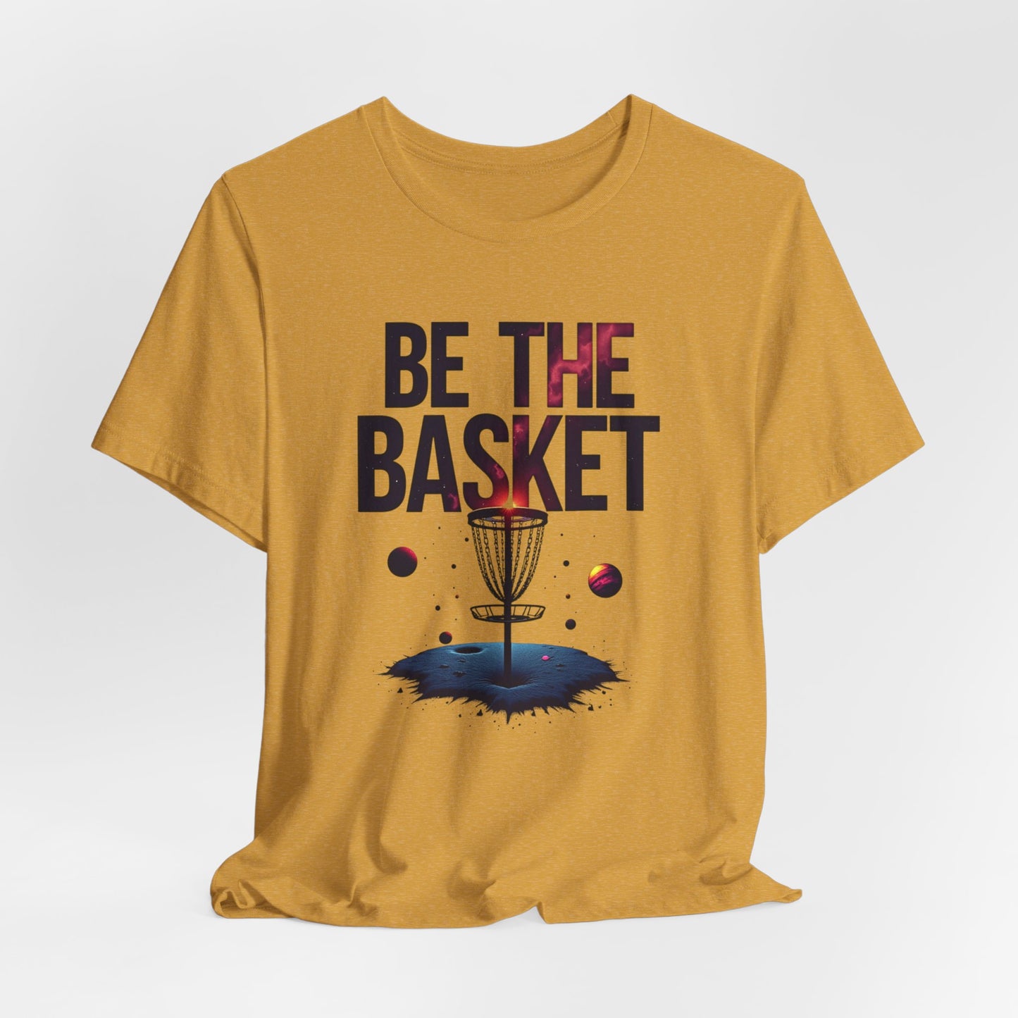 BE THE BASKET Disc Golf Space Design 3, Unisex T-Shirt, Disc Golf Shirt