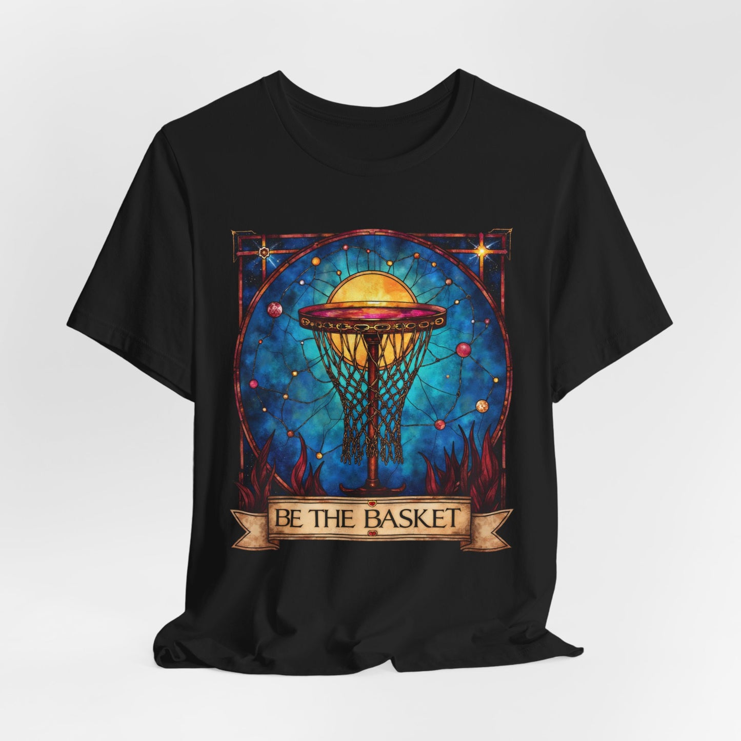 BE THE BASKET Basketball Stain Glass, Unisex T-Shirt