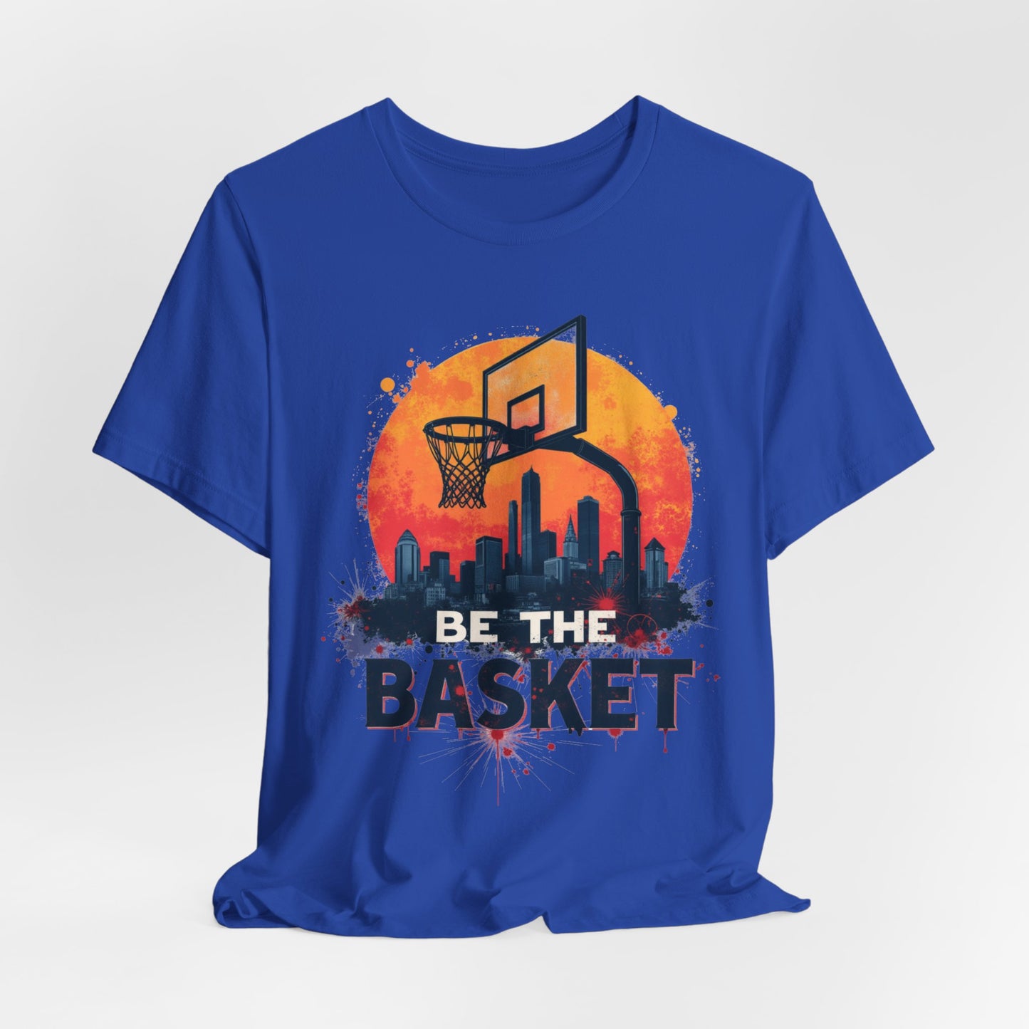 BE THE BASKET Basketball Skyline Sunset 3, Basketball Unisex T-Shirt