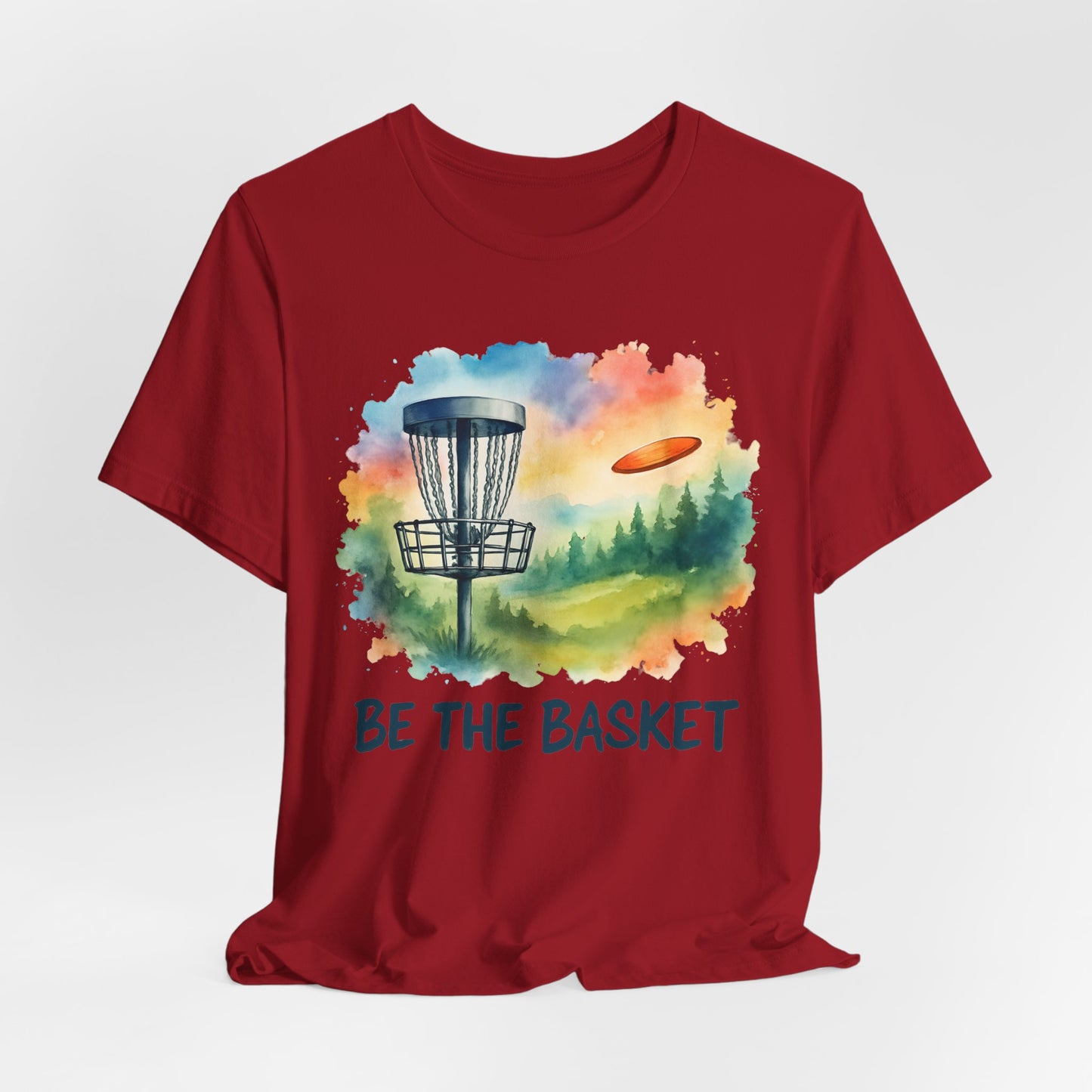BE THE BASKET Disc Golf Basket Watercolor 2, Unisex T-Shirt