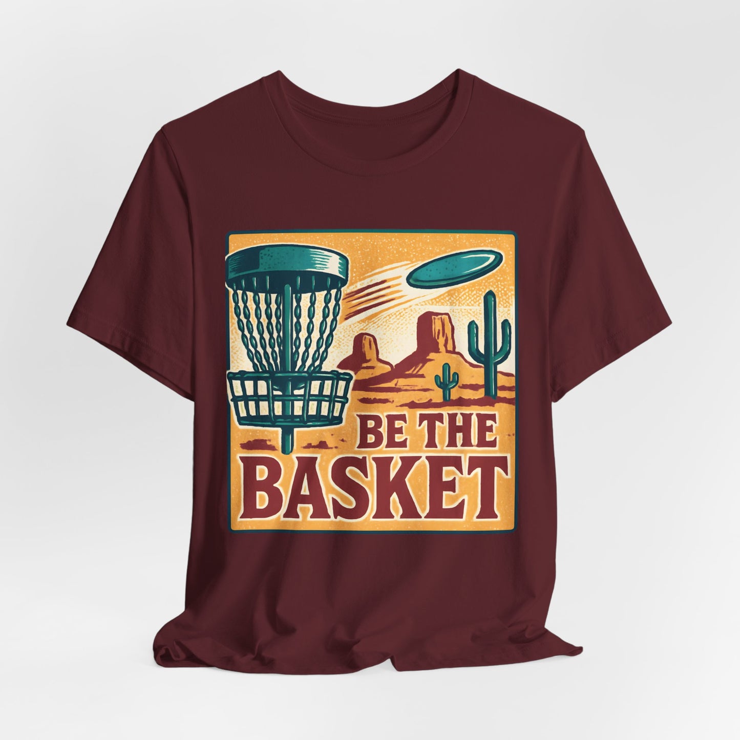 BE THE BASKET Disc Golf Desert Scene 5, Unisex T-Shirt