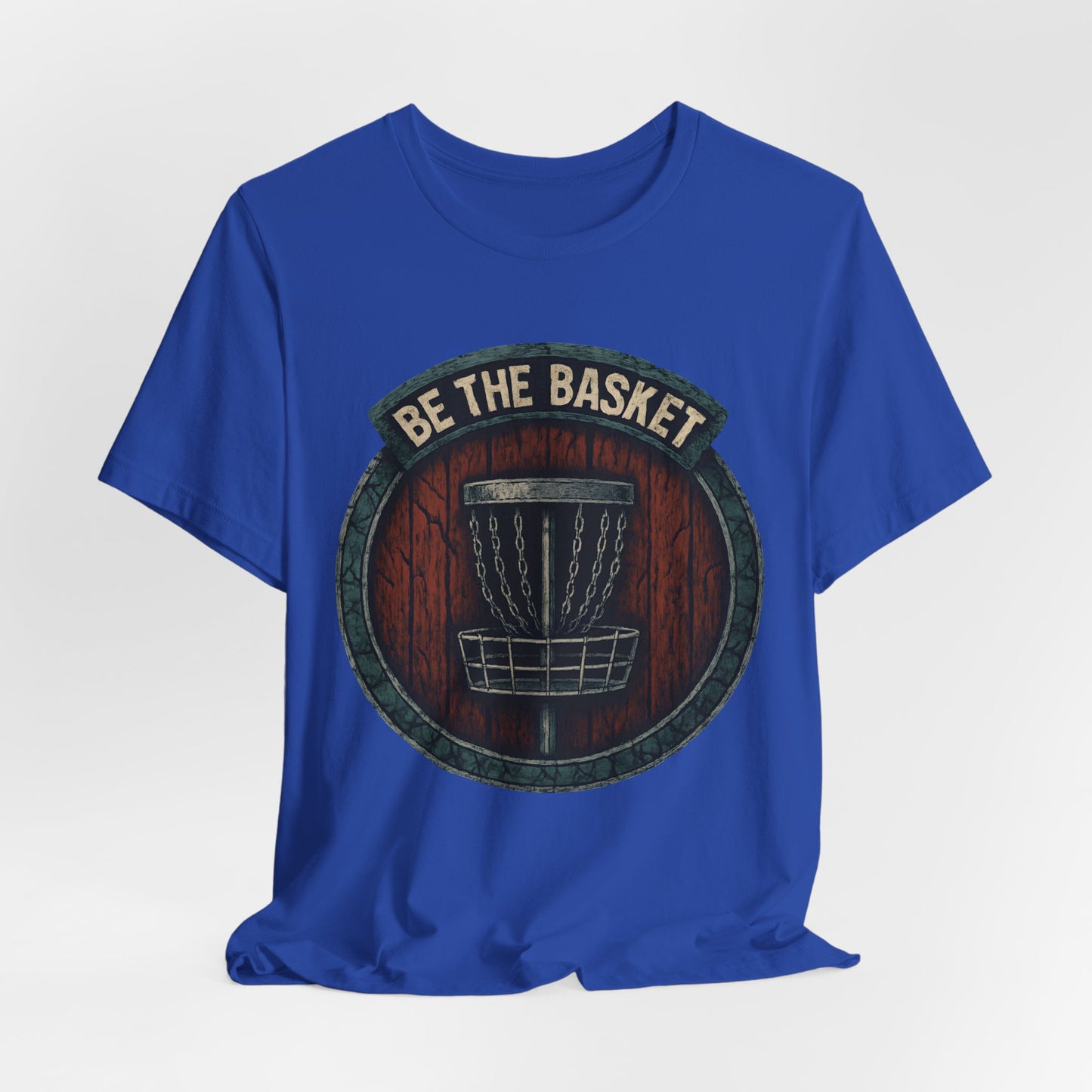 BE THE BASKET Disc Golf Shield 1, Unisex T-Shirt, Disc Golf Shirt