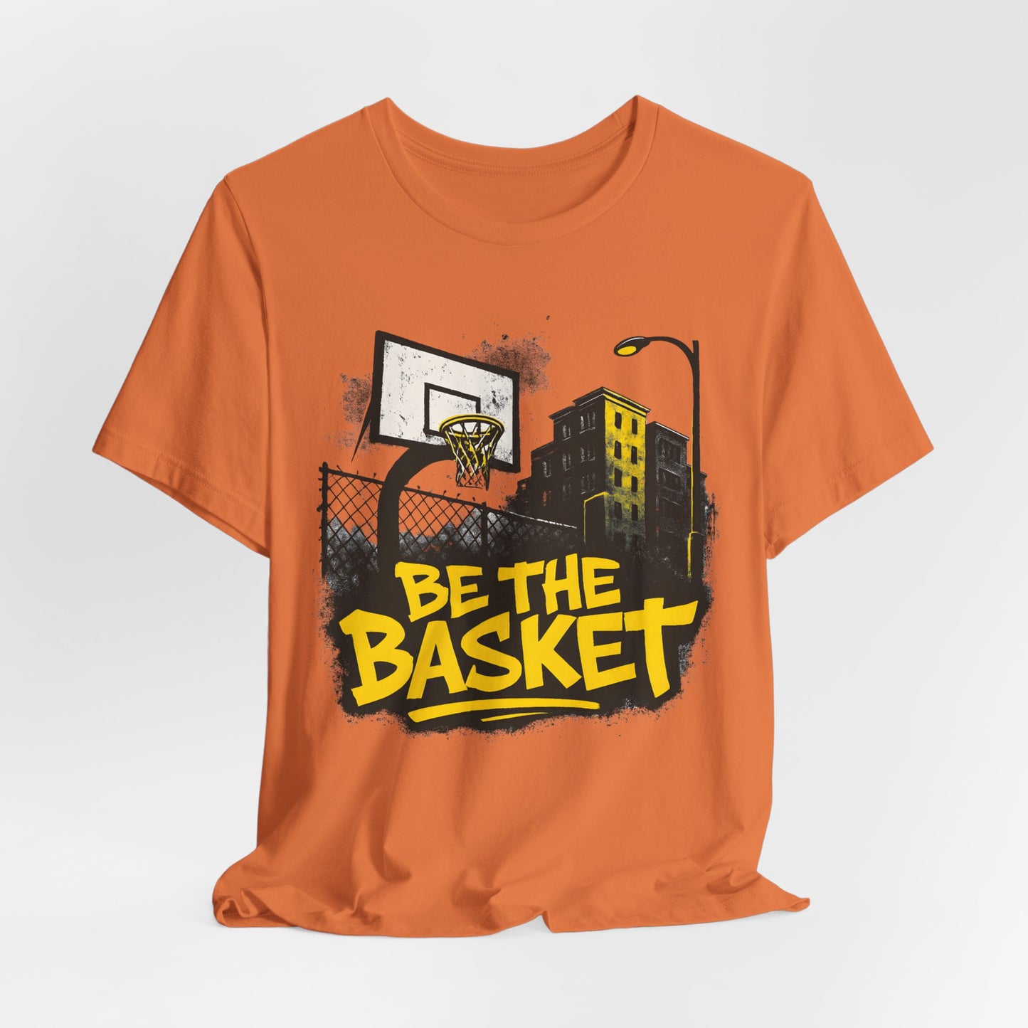 BE THE BASKET Basketball City Graffiti Yellow 2, Unisex T-Shirt, Disc Golf Shirt