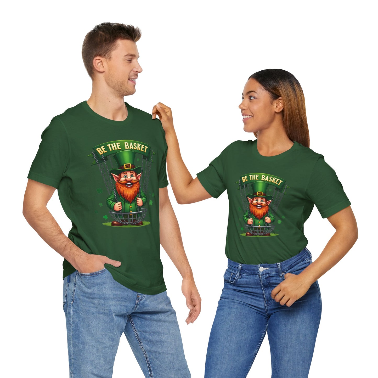 BE THE BASKET Leprechaun Design Unisex T-Shirt, DISC GOLF SHIRT