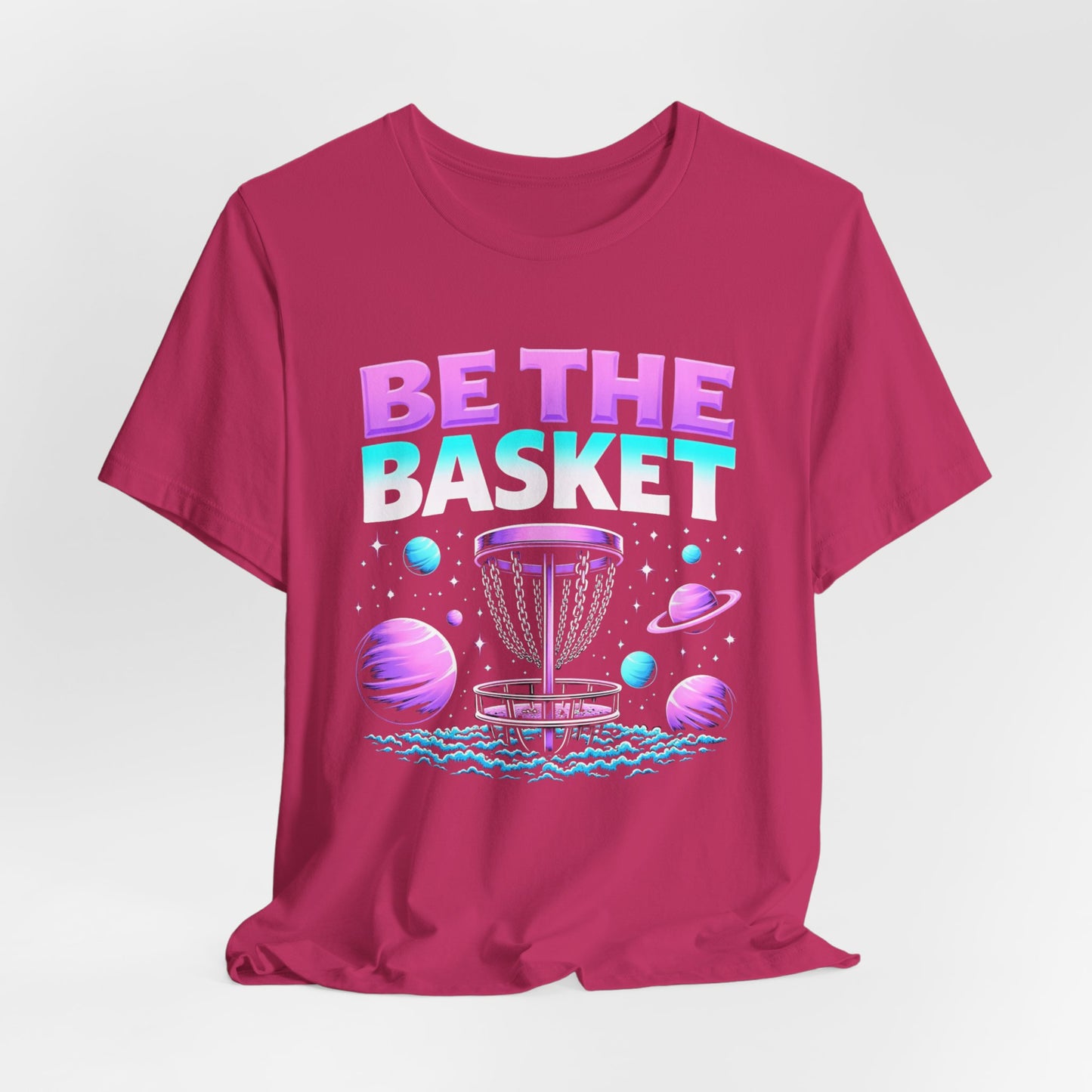 BE THE BASKET Disc Golf Space Design 1, Unisex T-Shirt, Disc Golf Shirt