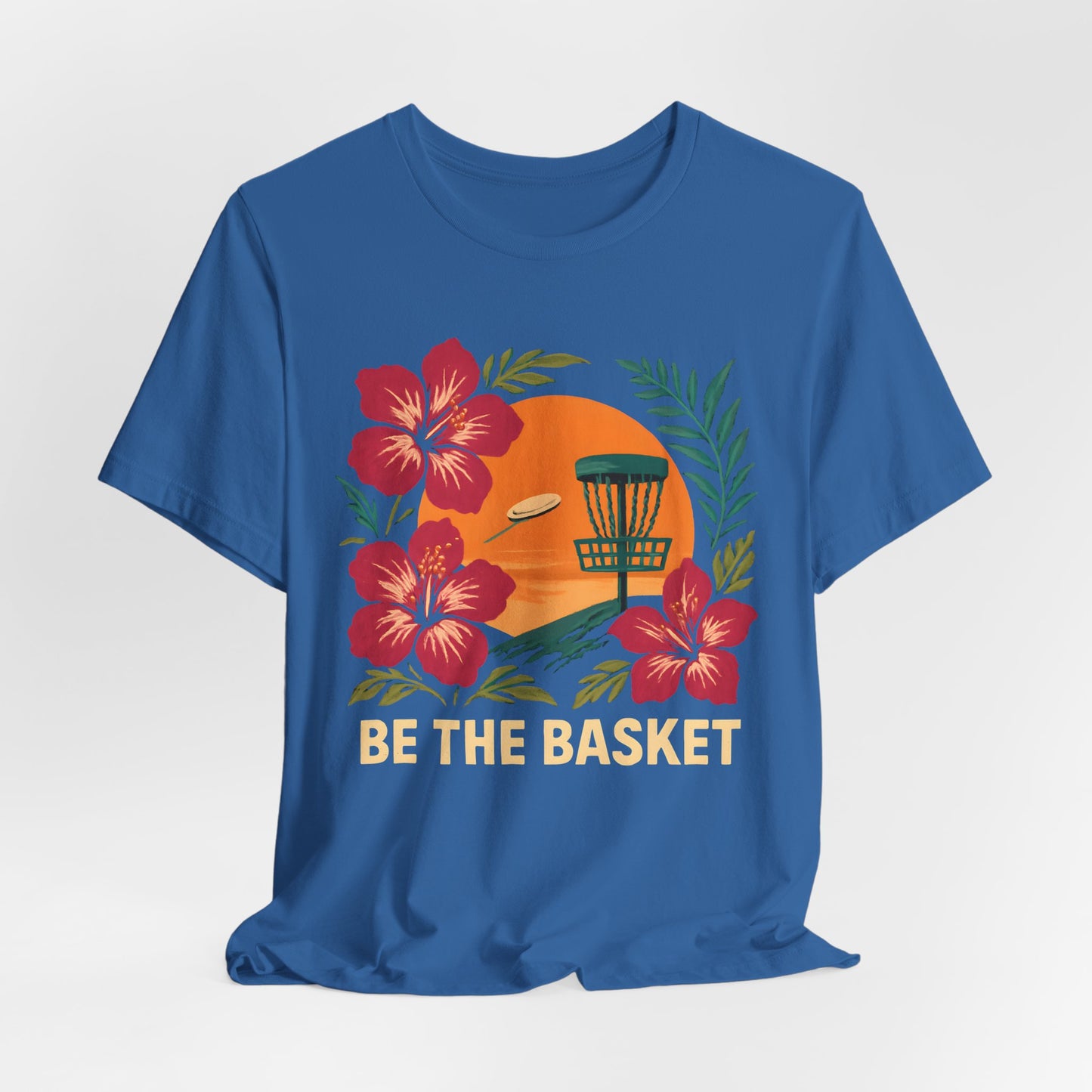 BE THE BASKET Disc Golf Basket Hawaiian 1, Unisex T-Shirt, Disc Golf Shirt