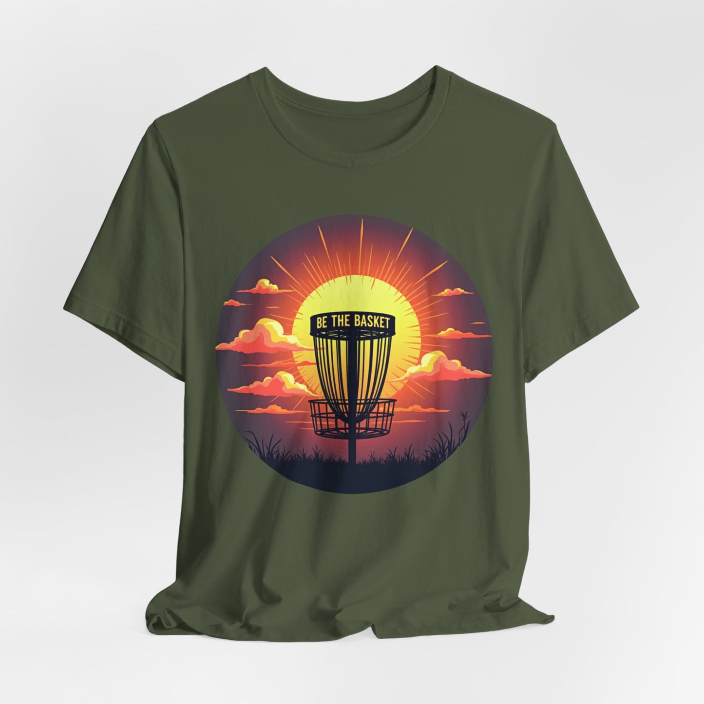 BE THE BASKET Disc Golf Sunset 1 Unisex T-Shirt, DISC GOLF SHIRT