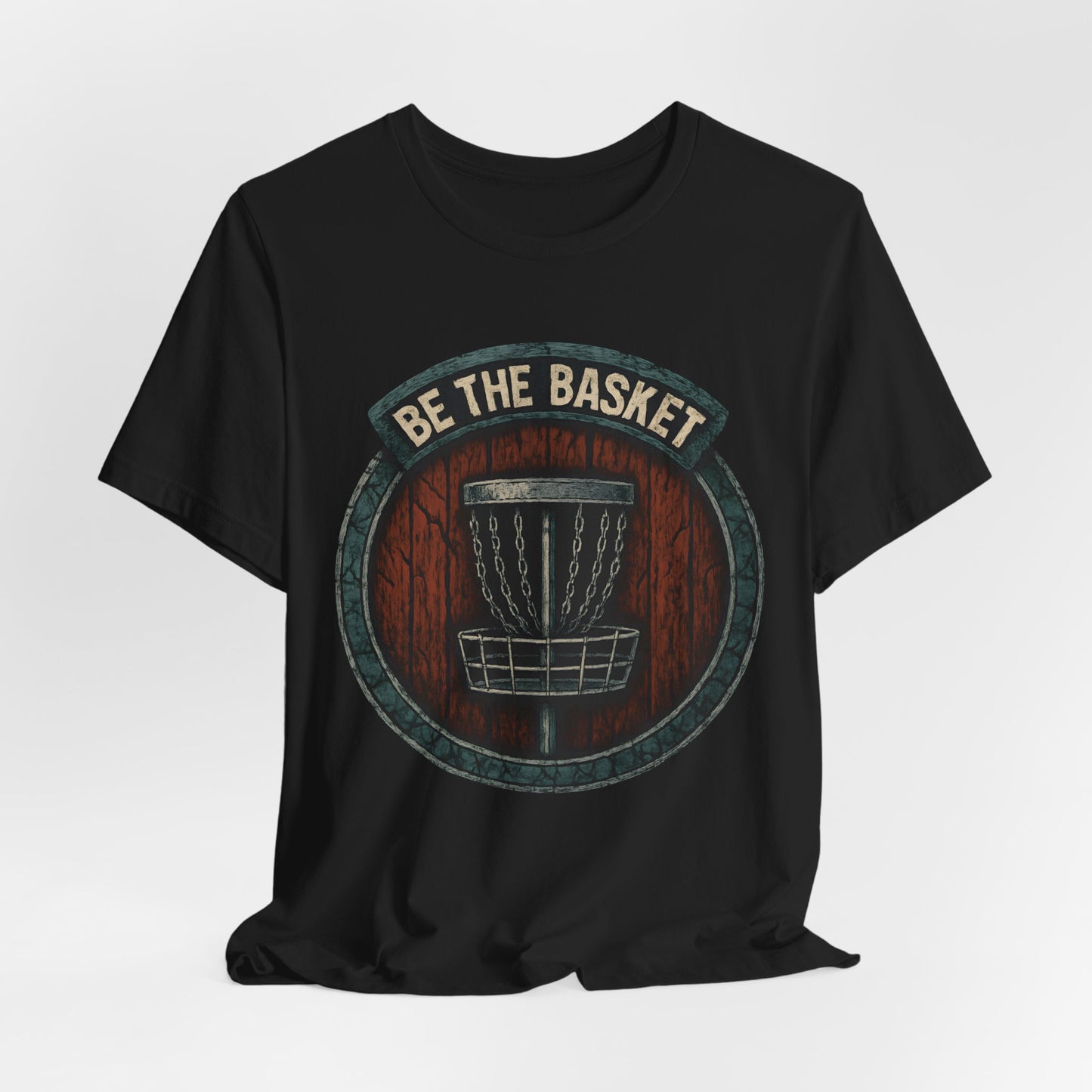 BE THE BASKET Disc Golf Shield 1, Unisex T-Shirt, Disc Golf Shirt
