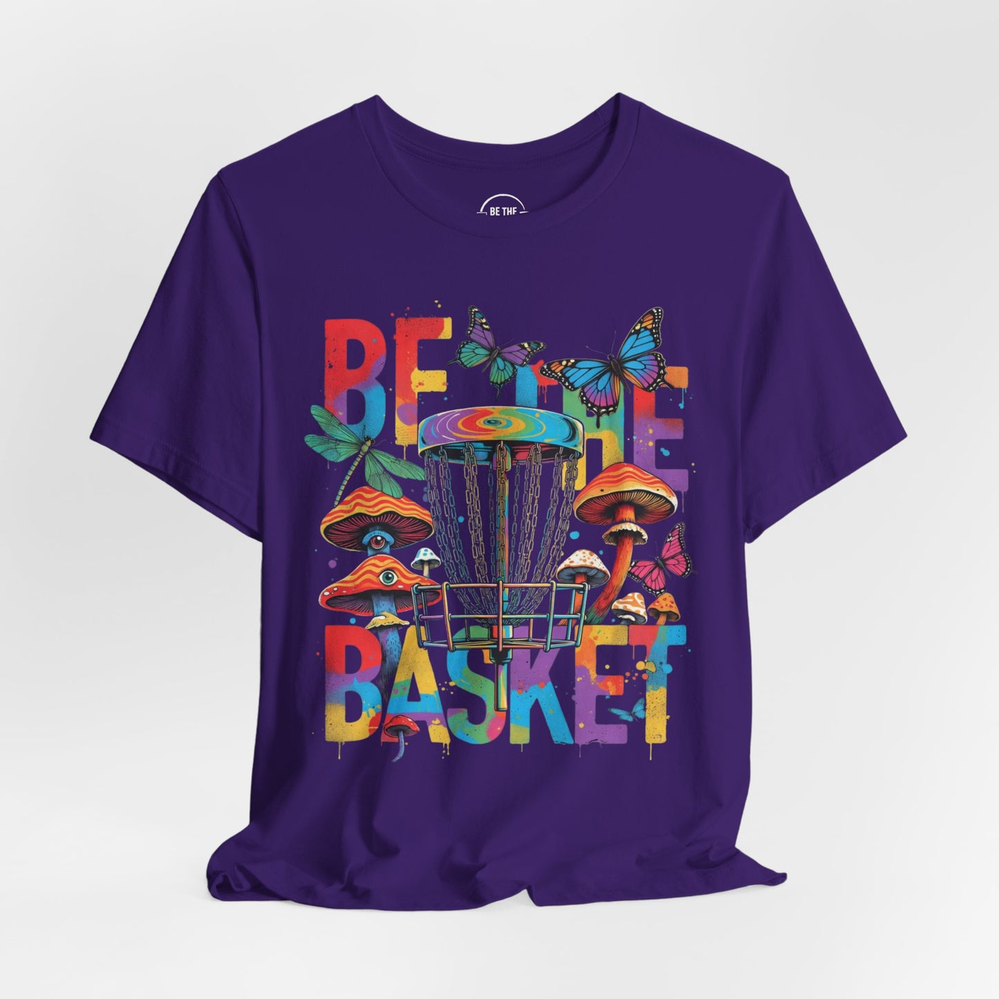 BE THE BASKET Disc Golf Mushroom Art 1, Unisex Disc Golf T-Shirt