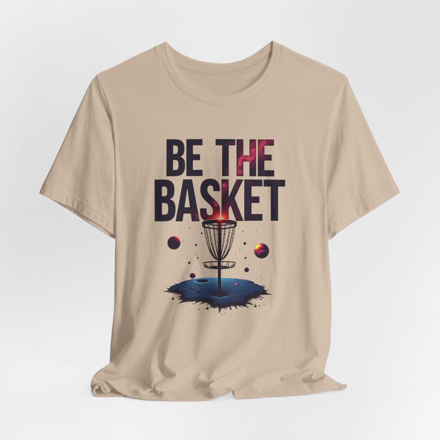 BE THE BASKET Disc Golf Space Design 3, Unisex T-Shirt, Disc Golf Shirt