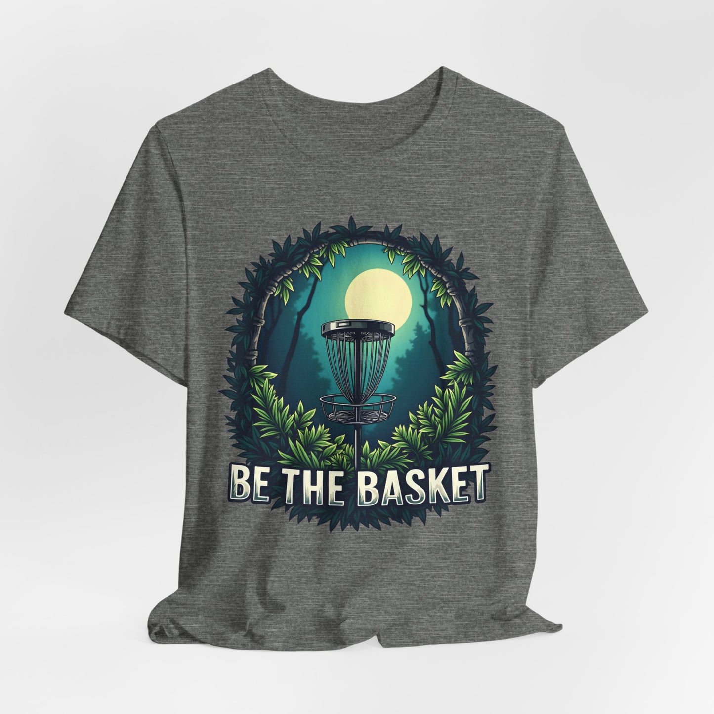 BE THE BASKET Disc Golf Jungle Night Unisex T-Shirt, DISC GOLF SHIRT