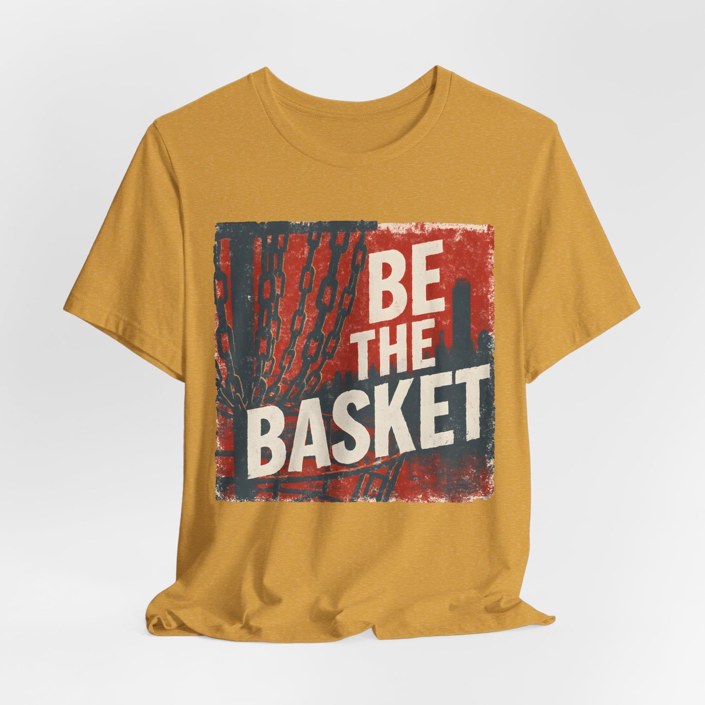 BE THE BASKET Disc Golf Basket Distressed City, Disc Golf Unisex T-Shirt