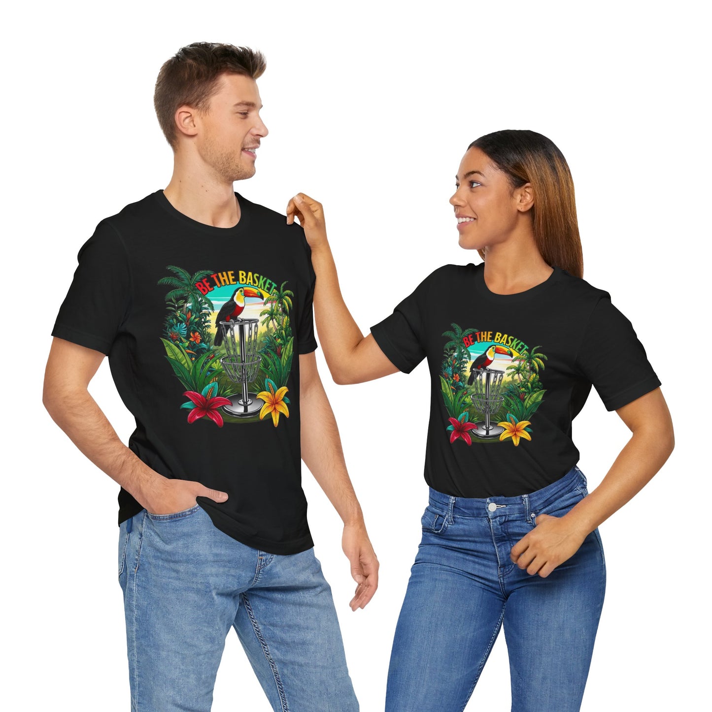 BE THE BASKET Tropical Toucan 2 Disc Golf Unisex T-Shirt
