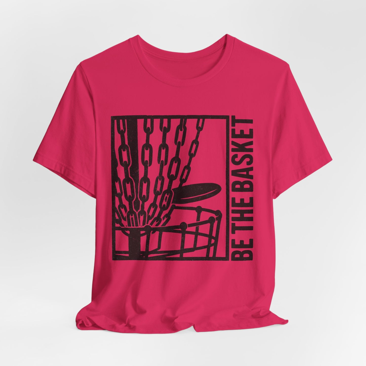 BE THE BASKET Disc Golf Basket Distressed Black 1, Unisex T-Shirt