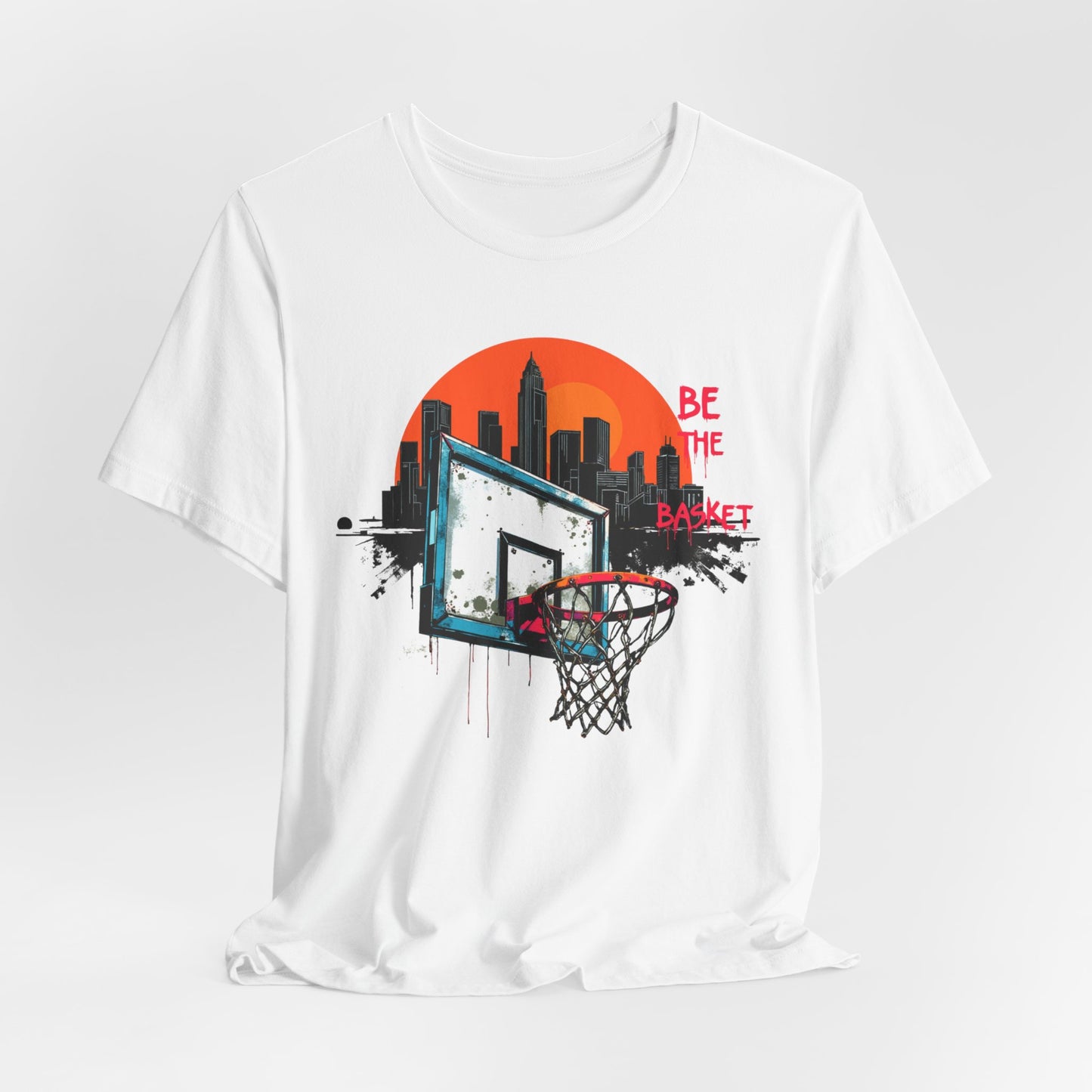 BE THE BASKET Basketball Goal Skyline Sunset 1, Basketball Unisex T-Shirt