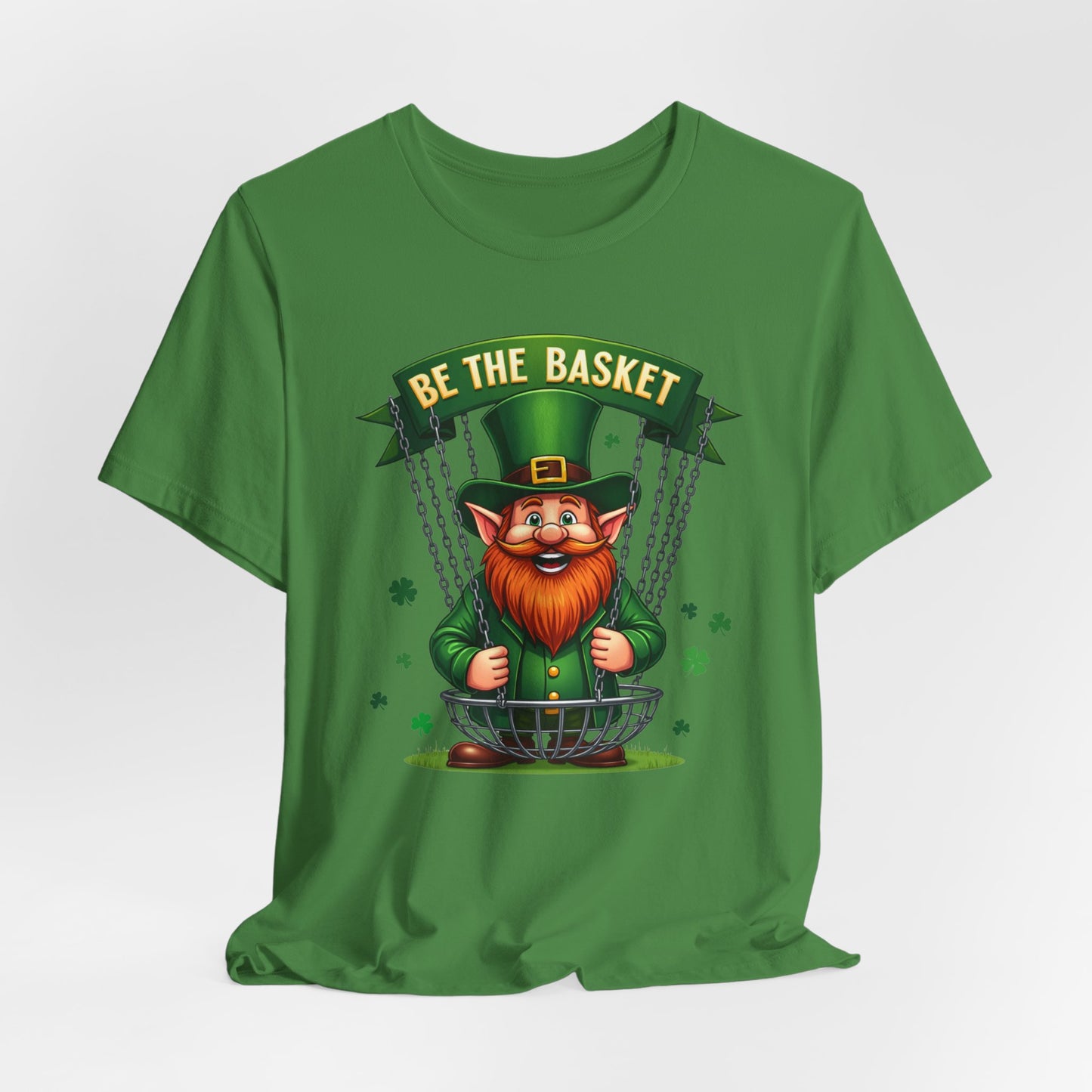 BE THE BASKET Leprechaun Design Unisex T-Shirt, DISC GOLF SHIRT