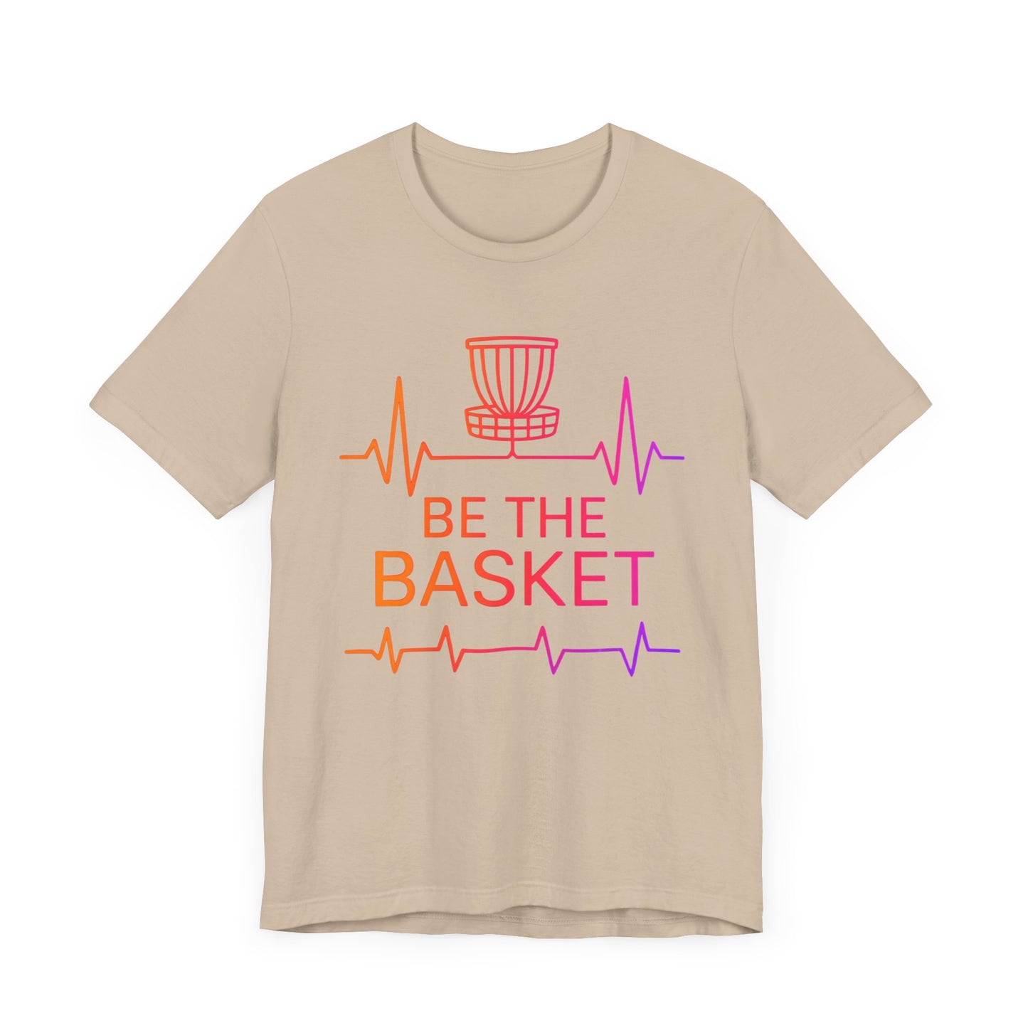BE THE BASKET Disc Golf Heartbeat OrangeRed , Unisex T-Shirt, Disc Golf Shirt