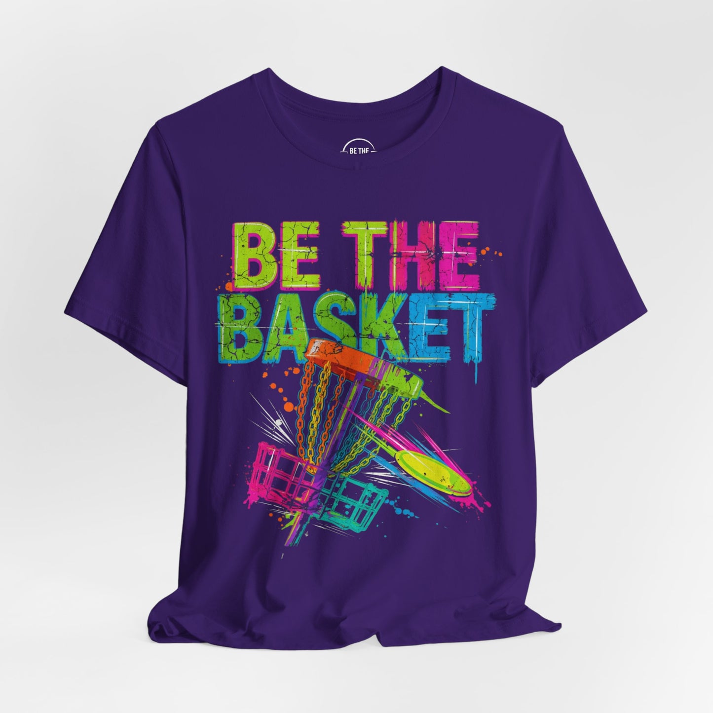 BE THE BASKET Disc Golf Distressed Colors 1, Unisex Disc Golf T-Shirt