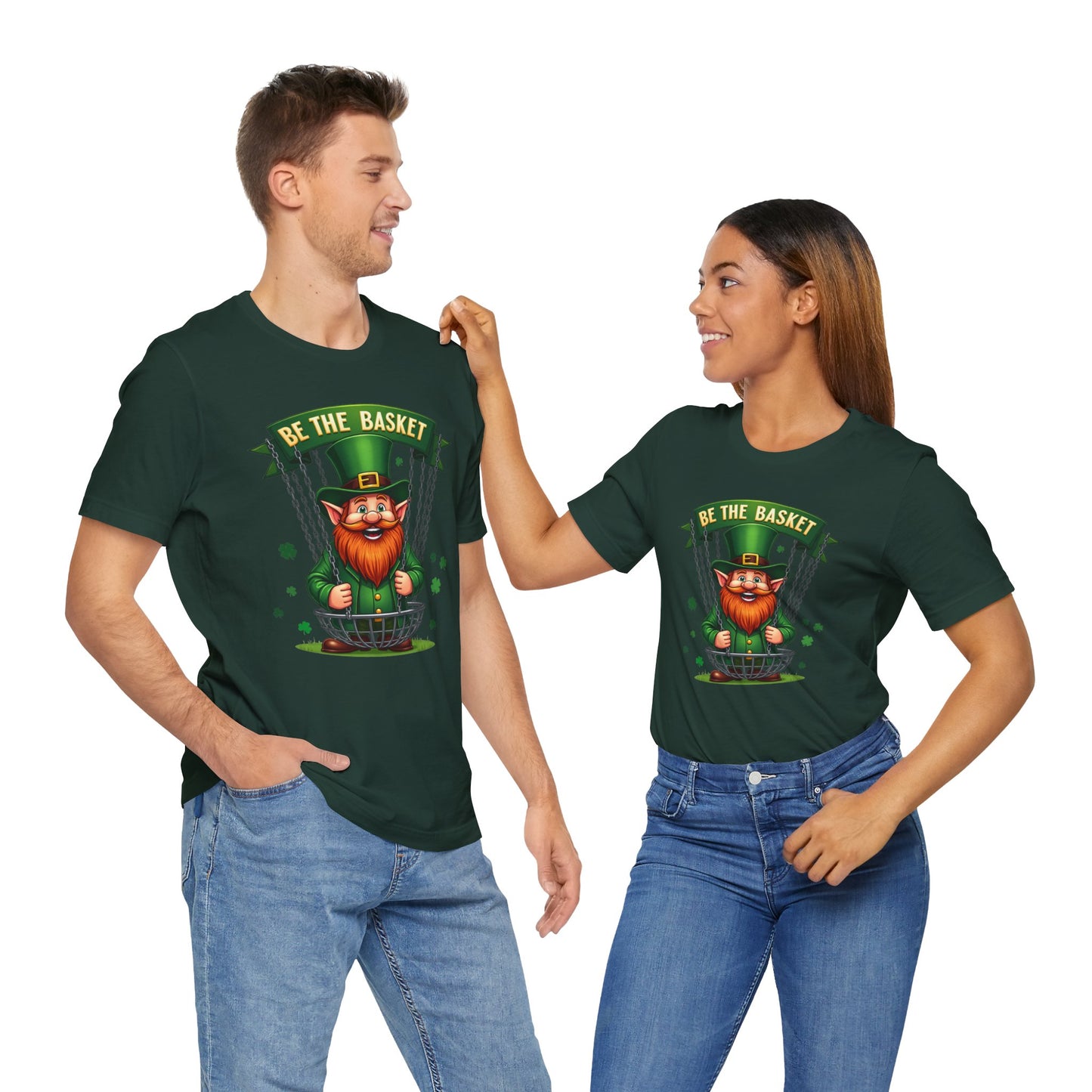 BE THE BASKET Leprechaun Design Unisex T-Shirt, DISC GOLF SHIRT