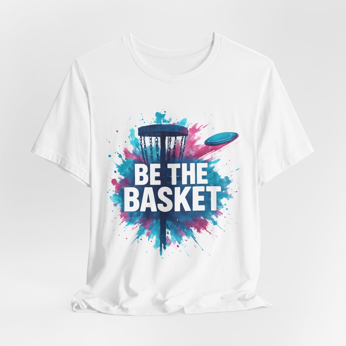 BE THE BASKET Disc Golf Basket Watercolor, Unisex T-Shirt, Disc Golf Shirt
