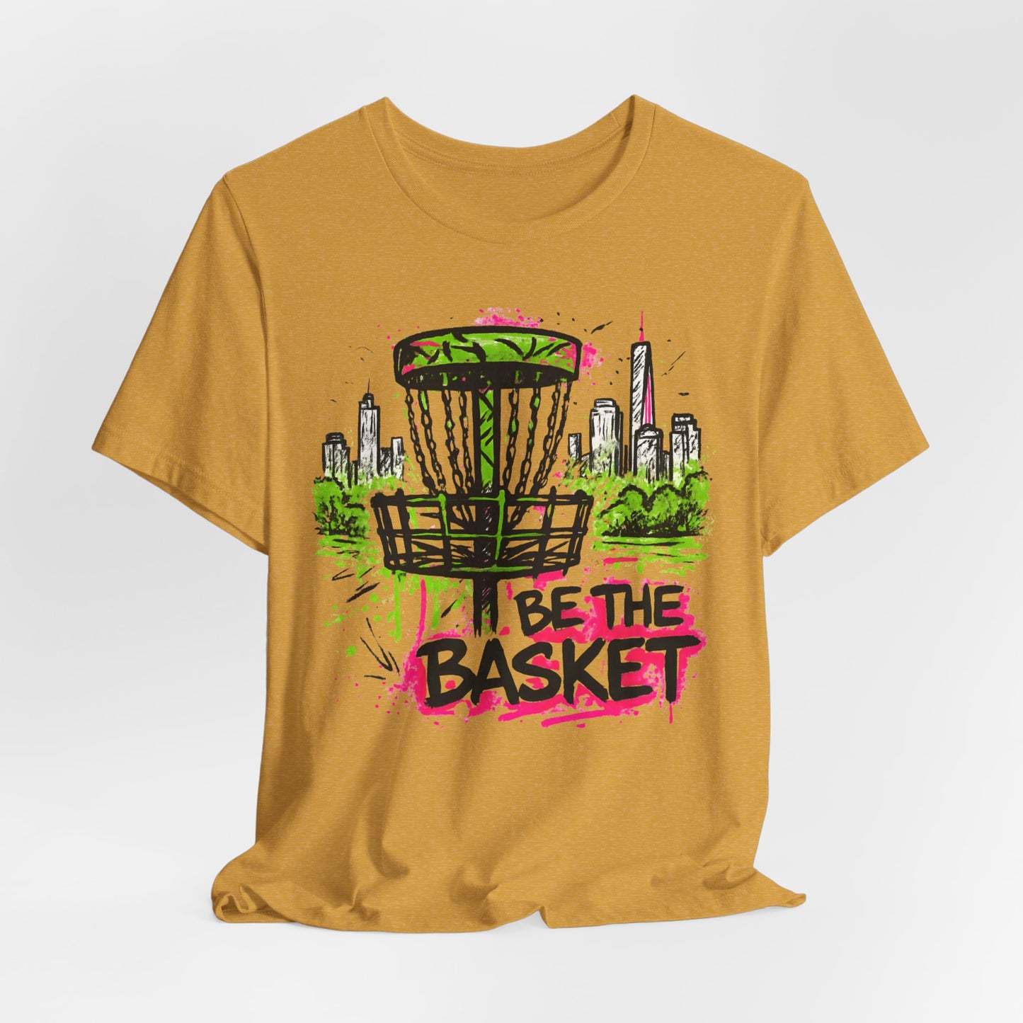 BE THE BASKET Disc Golf Basket Graffiti City 2, Disc Golf Unisex T-Shirt