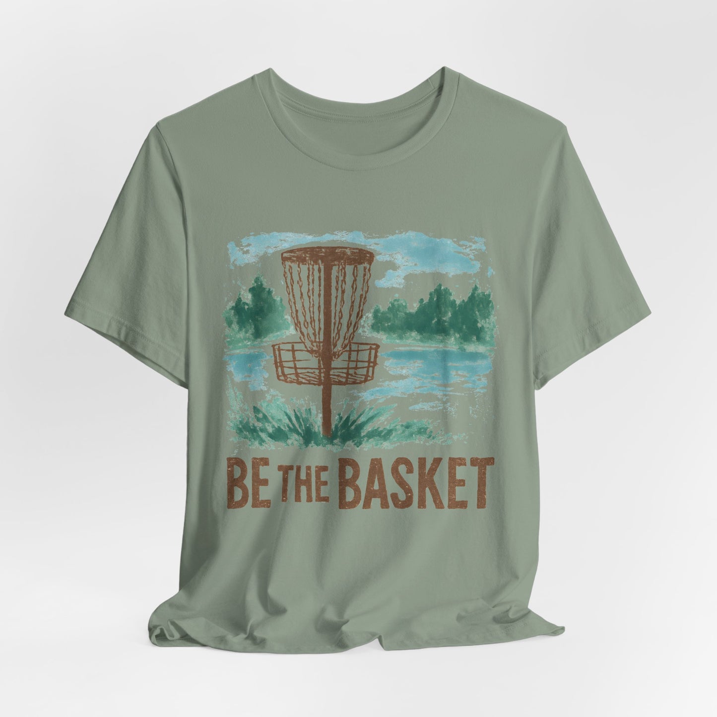 BE THE BASKET Disc Golf Watercolor 4, Unisex T-Shirt, Disc Golf Shirt
