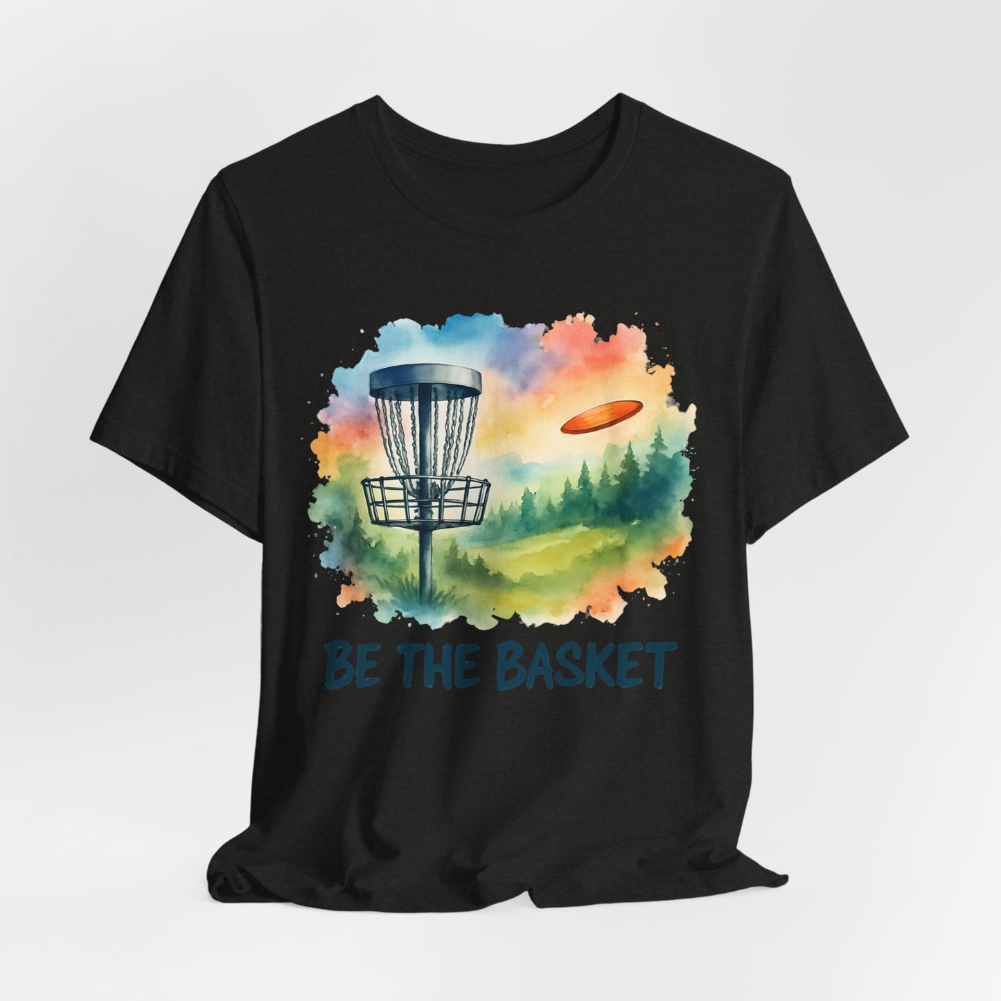 BE THE BASKET Disc Golf Basket Watercolor 2, Unisex T-Shirt