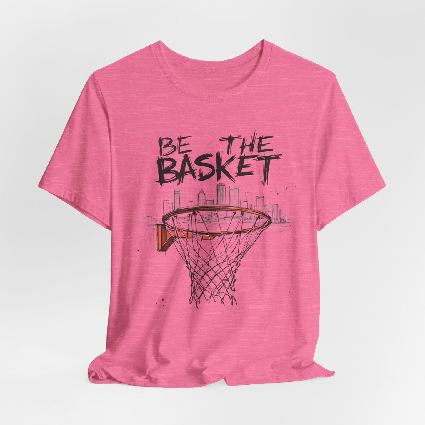 BE THE BASKET Basketball Goal Skyline Sketch, Basketball Unisex T-Shirt