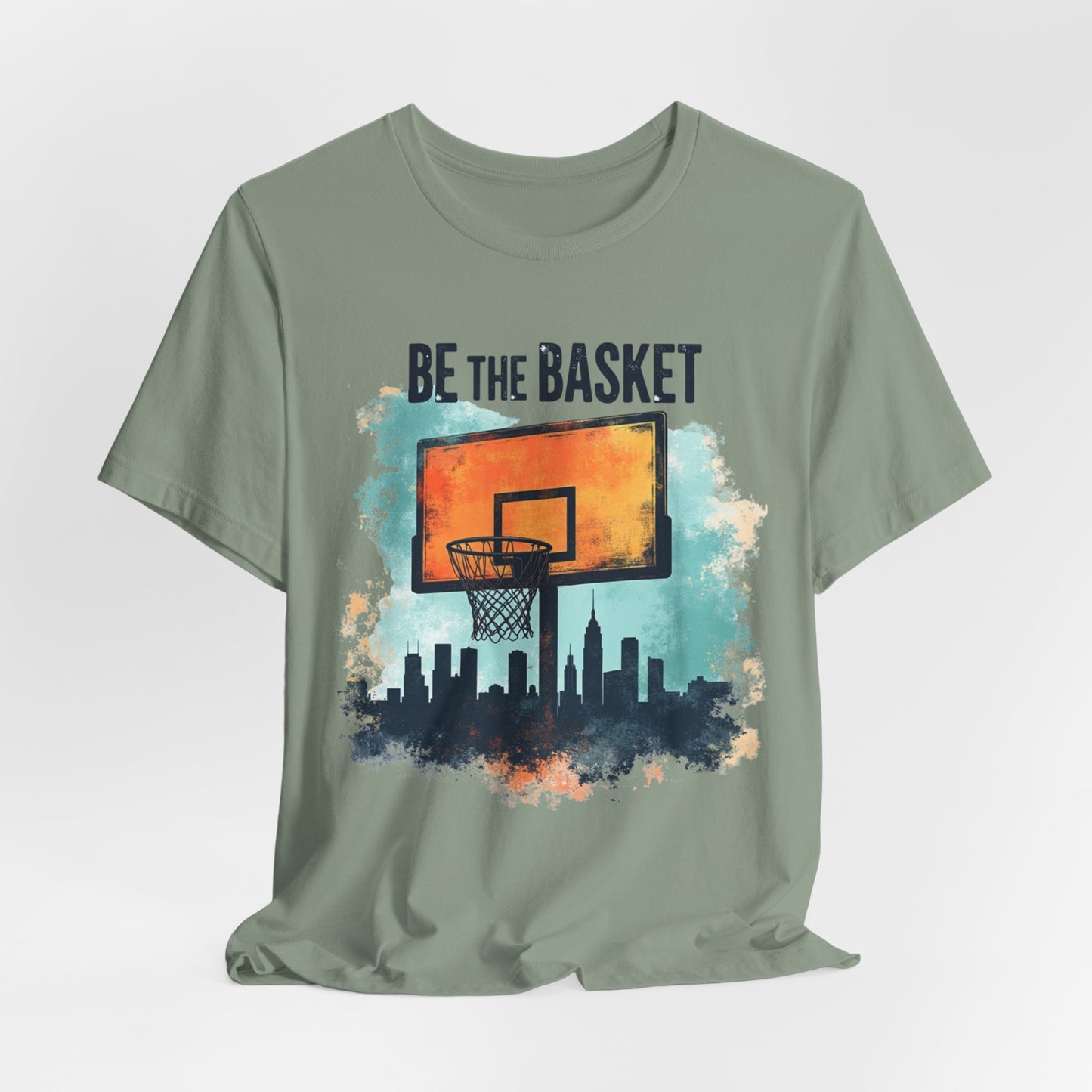 BE THE BASKET Basketball Skyline Sunset 2, Basketball Unisex T-Shirt