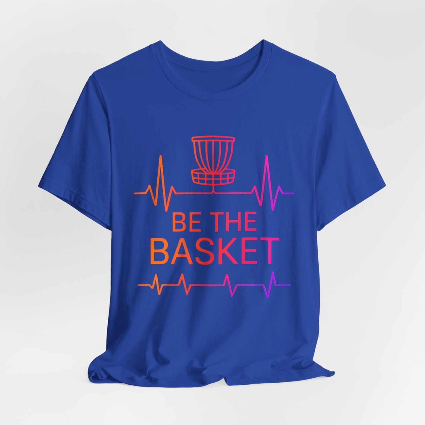 BE THE BASKET Disc Golf Heartbeat OrangeRed , Unisex T-Shirt, Disc Golf Shirt