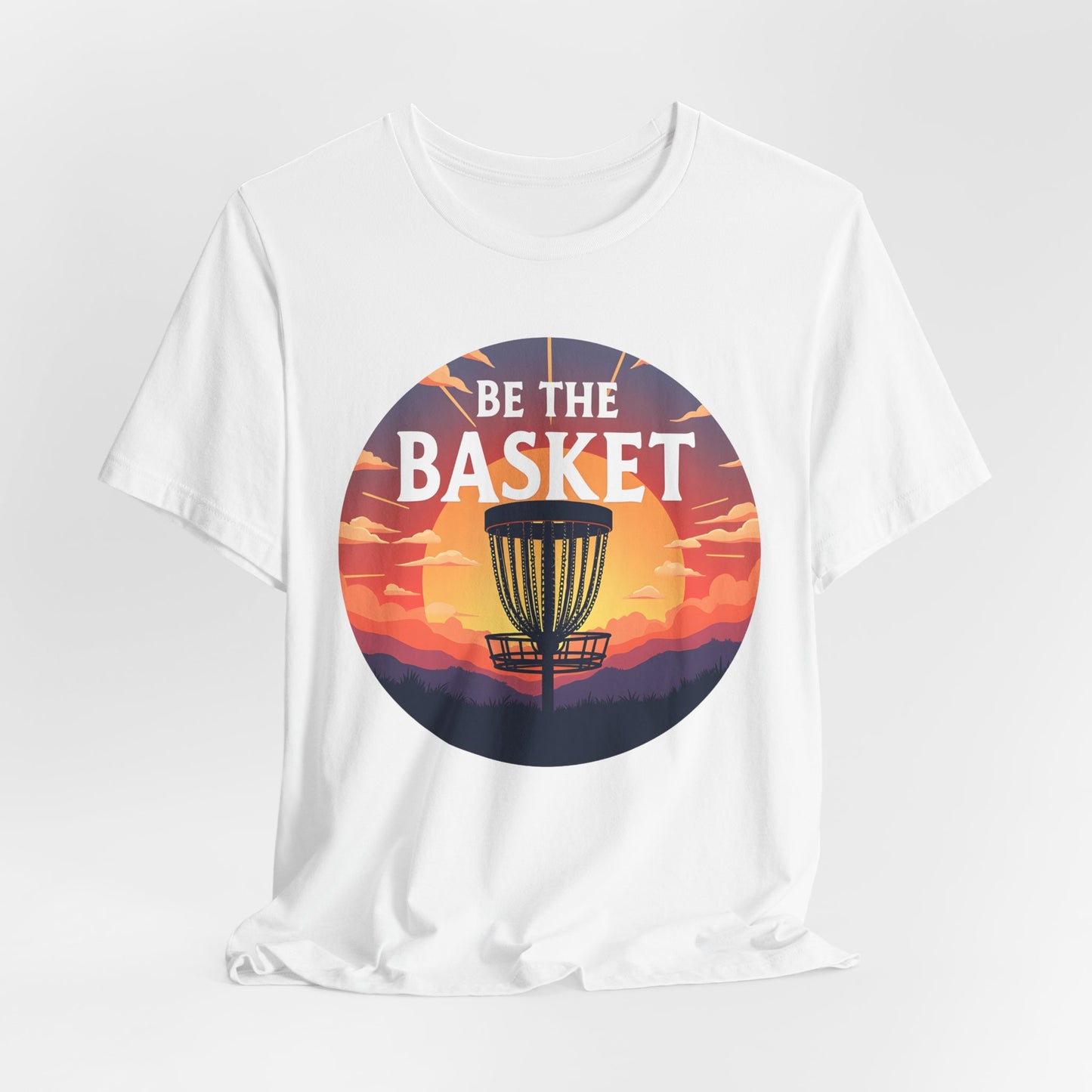 BE THE BASKET Disc Golf Sunset 4 Unisex T-Shirt, DISC GOLF SHIRT