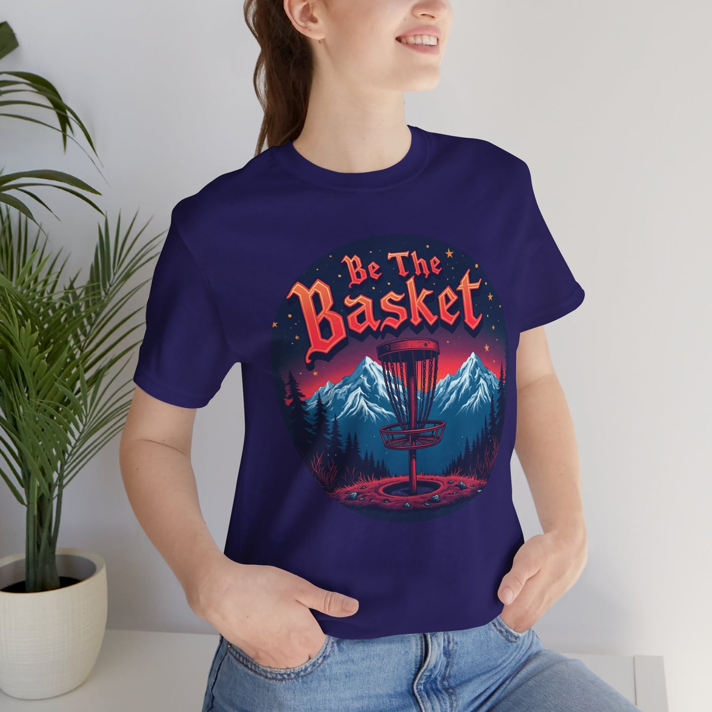 BE THE BASKET Disc Golf Mountain Design Unisex T-Shirt, DISC GOLF SHIRT