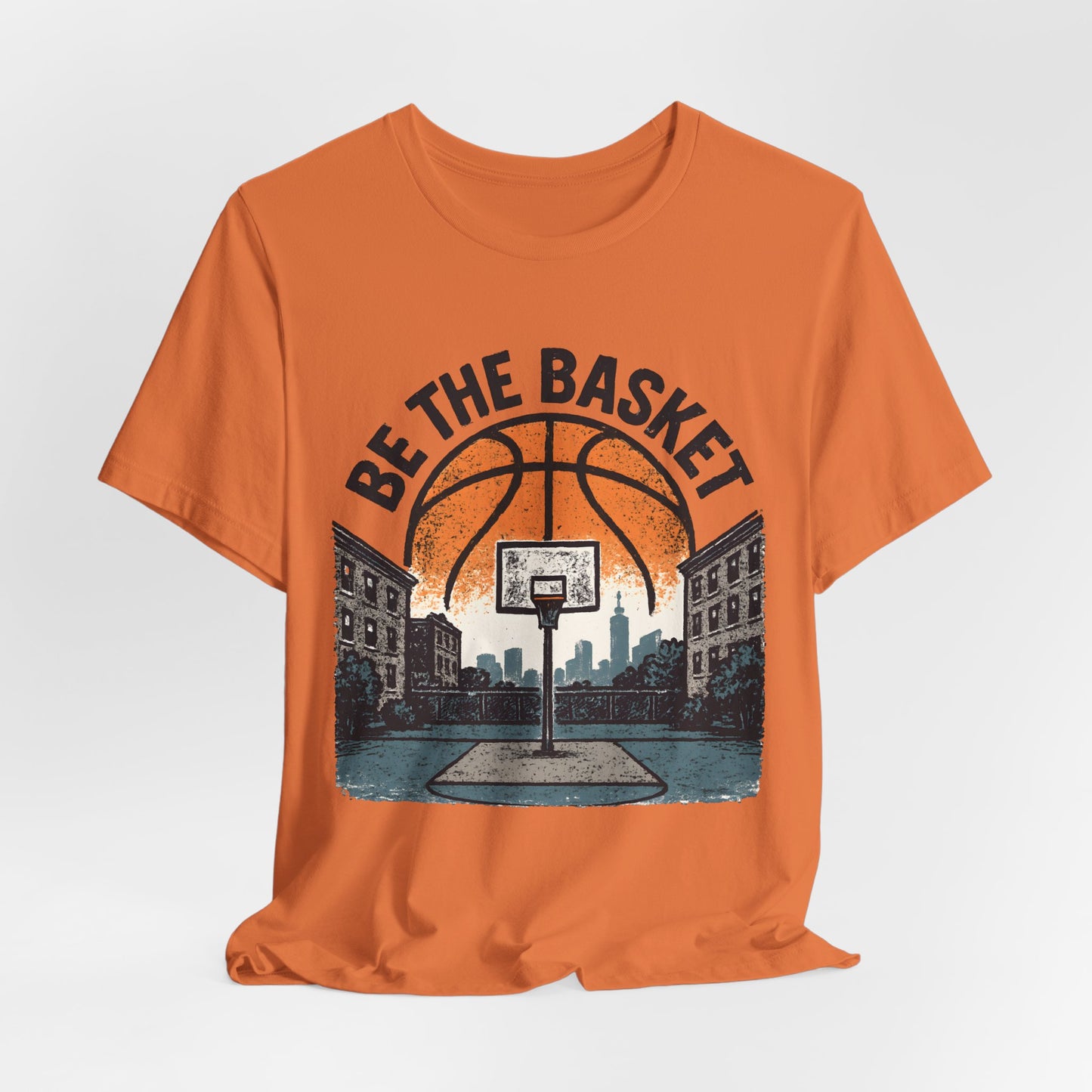 BE THE BASKET Basketball Distressed Design 1 , Unisex T-Shirt, Disc Golf Shirt