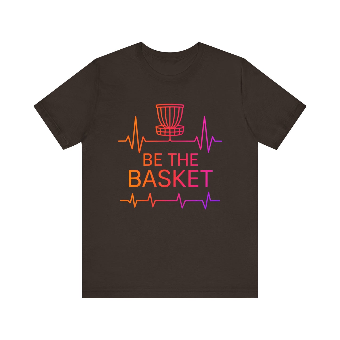 BE THE BASKET Disc Golf Heartbeat OrangeRed , Unisex T-Shirt, Disc Golf Shirt