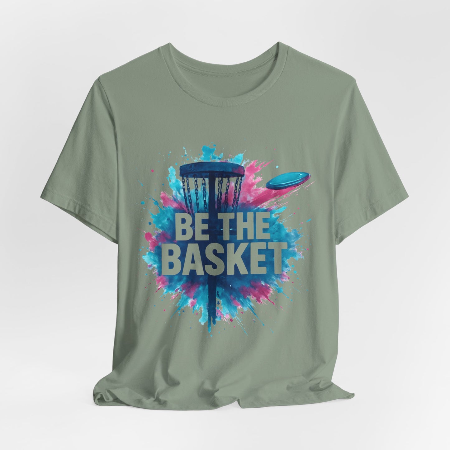 BE THE BASKET Disc Golf Basket Watercolor, Unisex T-Shirt, Disc Golf Shirt