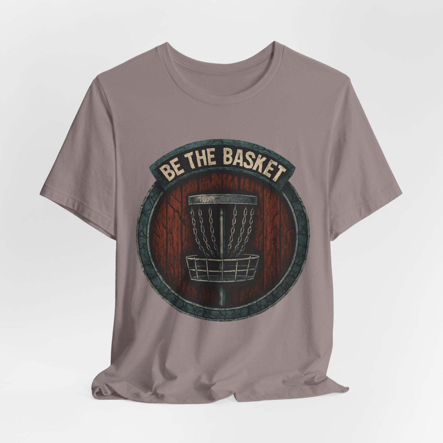 BE THE BASKET Disc Golf Shield 1, Unisex T-Shirt, Disc Golf Shirt