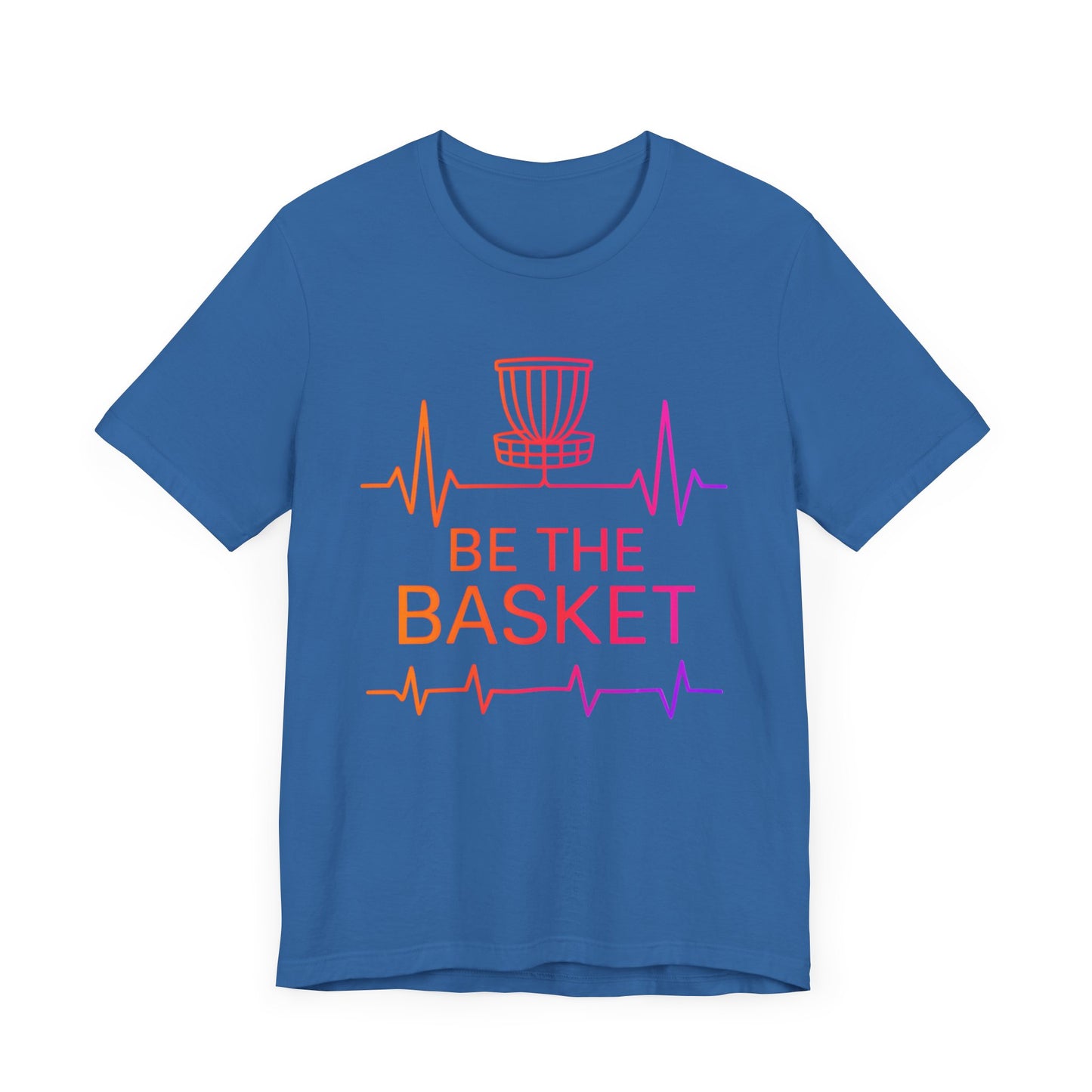 BE THE BASKET Disc Golf Heartbeat OrangeRed , Unisex T-Shirt, Disc Golf Shirt
