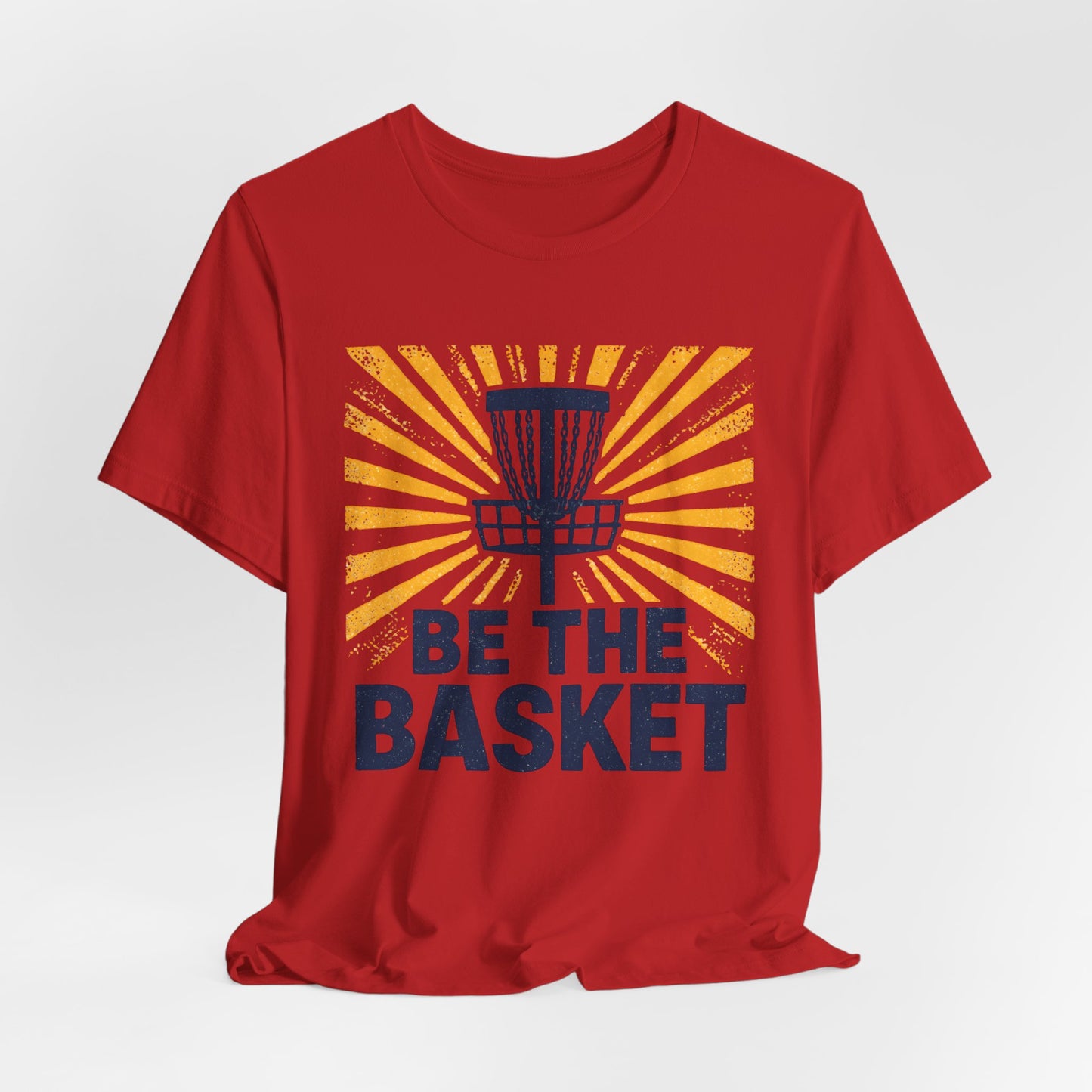 BE THE BASKET Disc Golf Blue Basket Distresses, Unisex T-Shirt, Disc Golf Shirt