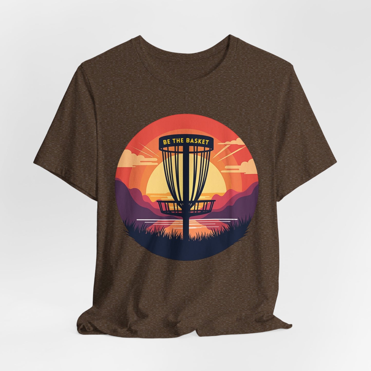 BE THE BASKET Disc Golf Sunset 3 Unisex T-Shirt, DISC GOLF SHIRT