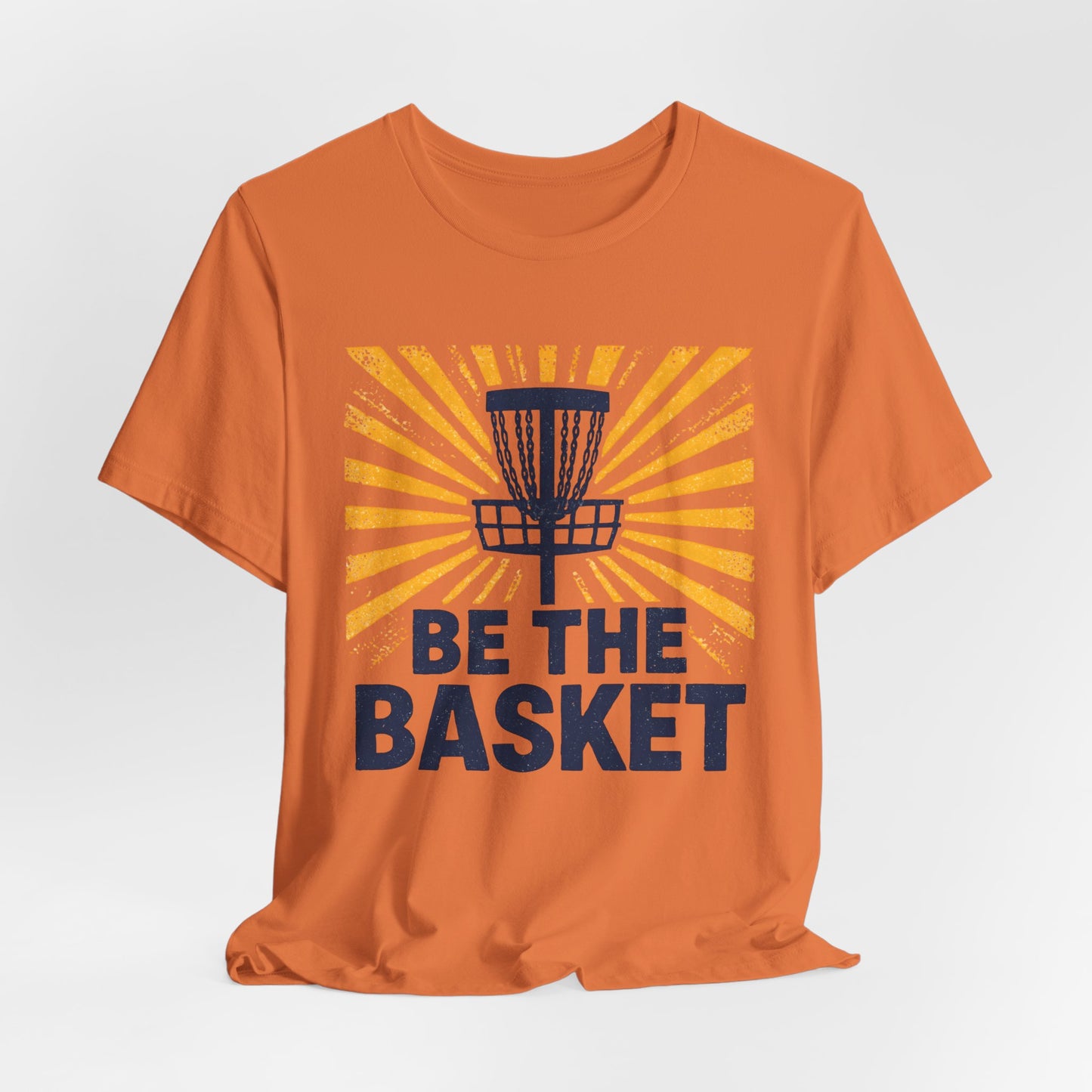 BE THE BASKET Disc Golf Blue Basket Distresses, Unisex T-Shirt, Disc Golf Shirt