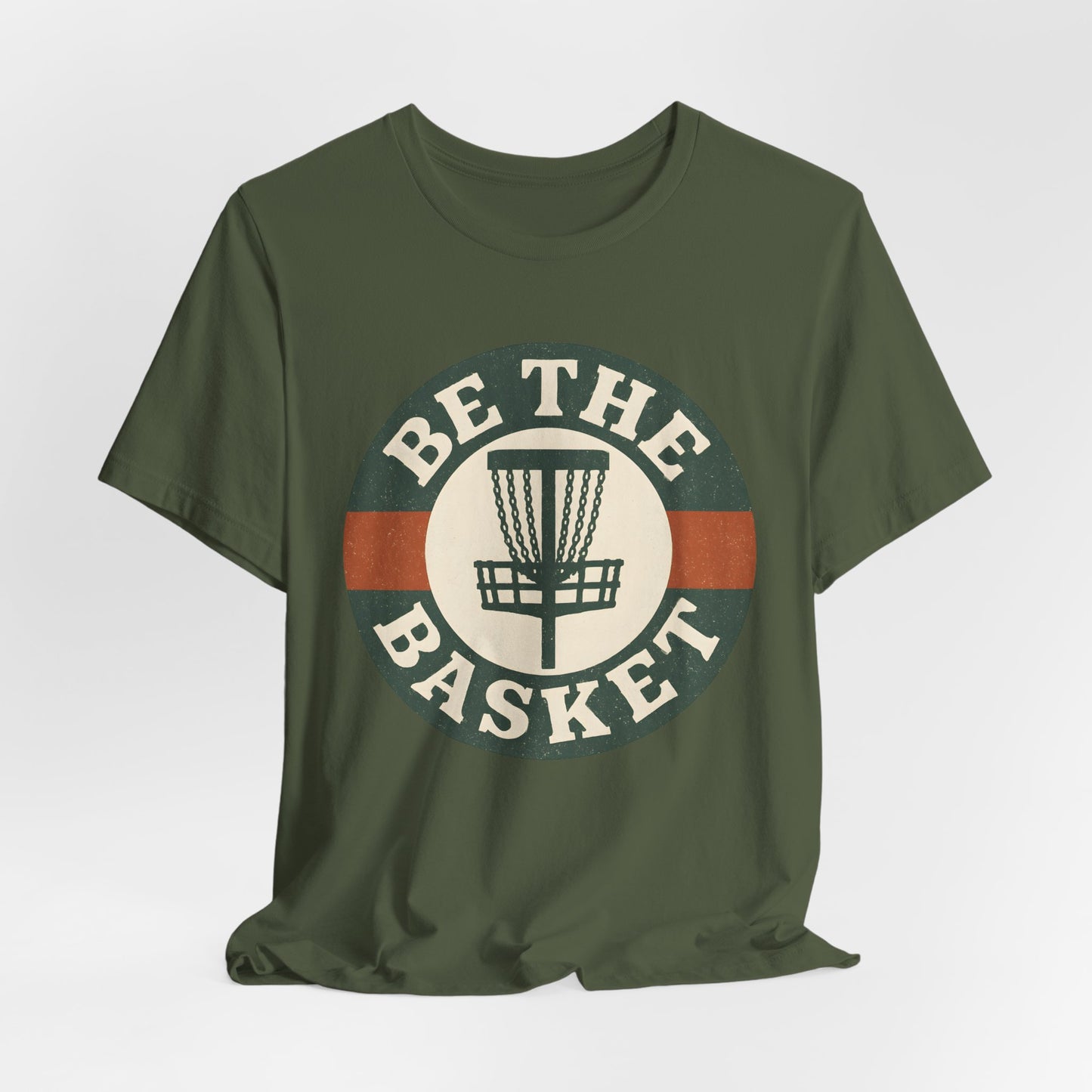 BE THE BASKET Disc Golf Basket Retro Badge, Disc Golf Unisex T-Shirt